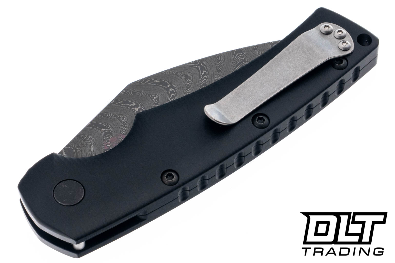 Defiant 7 Seax - Black Ano Aluminum - Nichols Boomerang Damascus