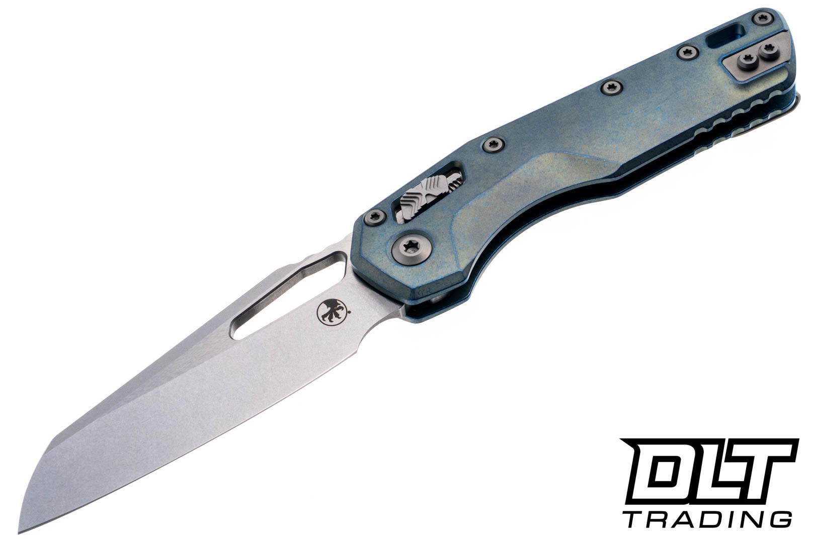 Microtech 210-10MS6 MSI Ram-Lok - Ice Blue Titanium - Blue Accents