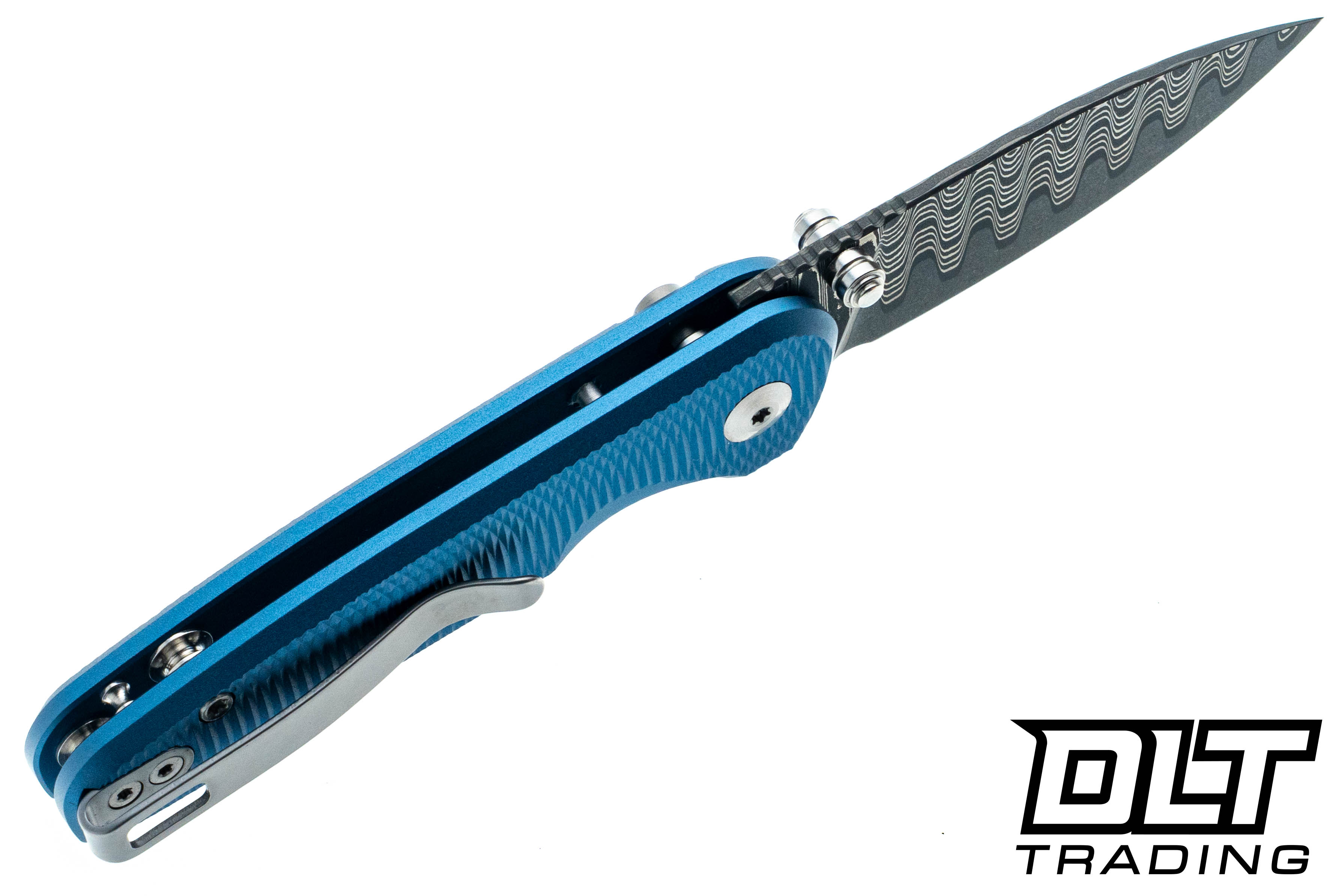 Civivi Mini Shakan C20052F-DS1 - Ripple Blue Aluminum - Damascus