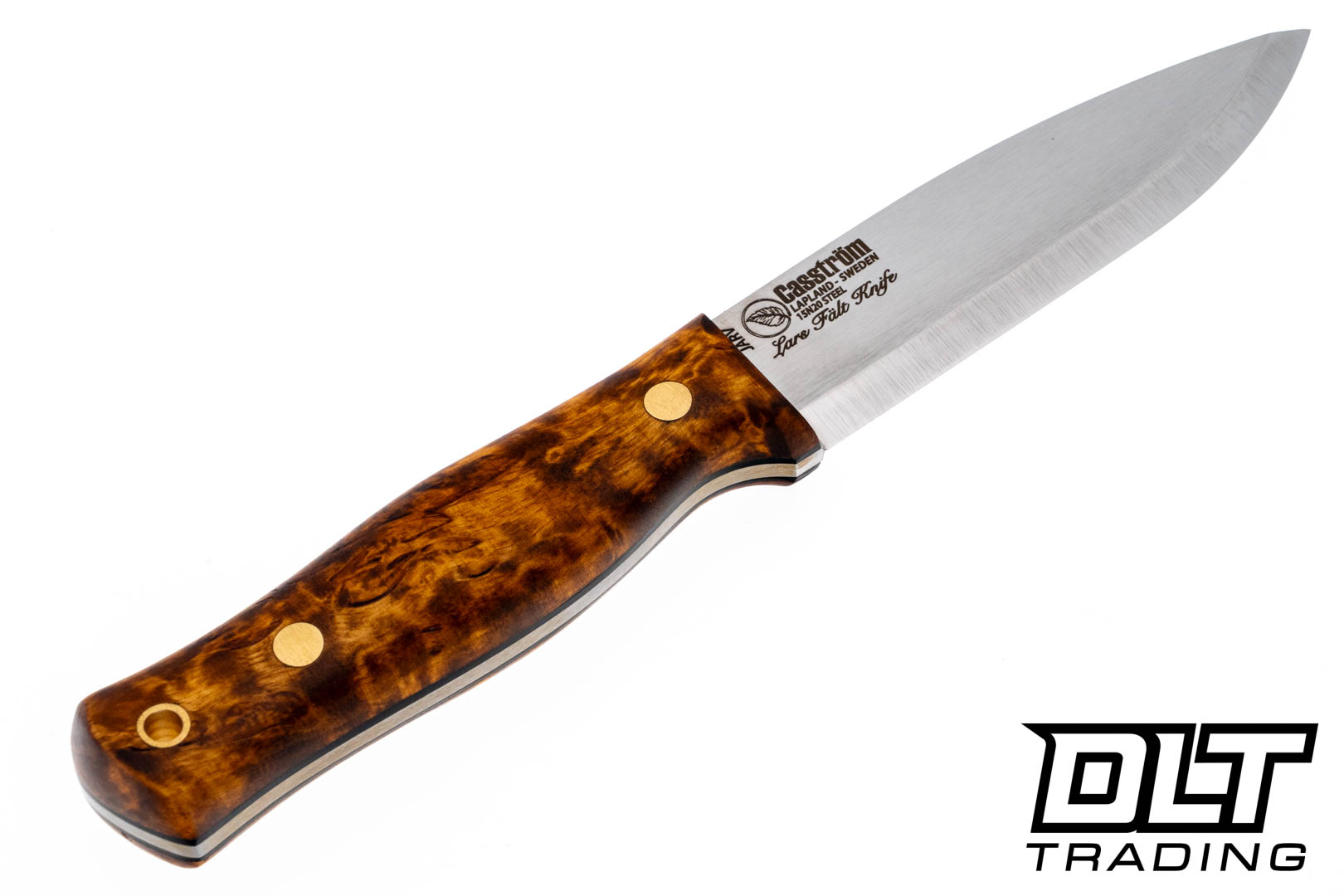 Casstrom Lars Flat Jarv - Curly Birch - Black Liners - Brass Pins