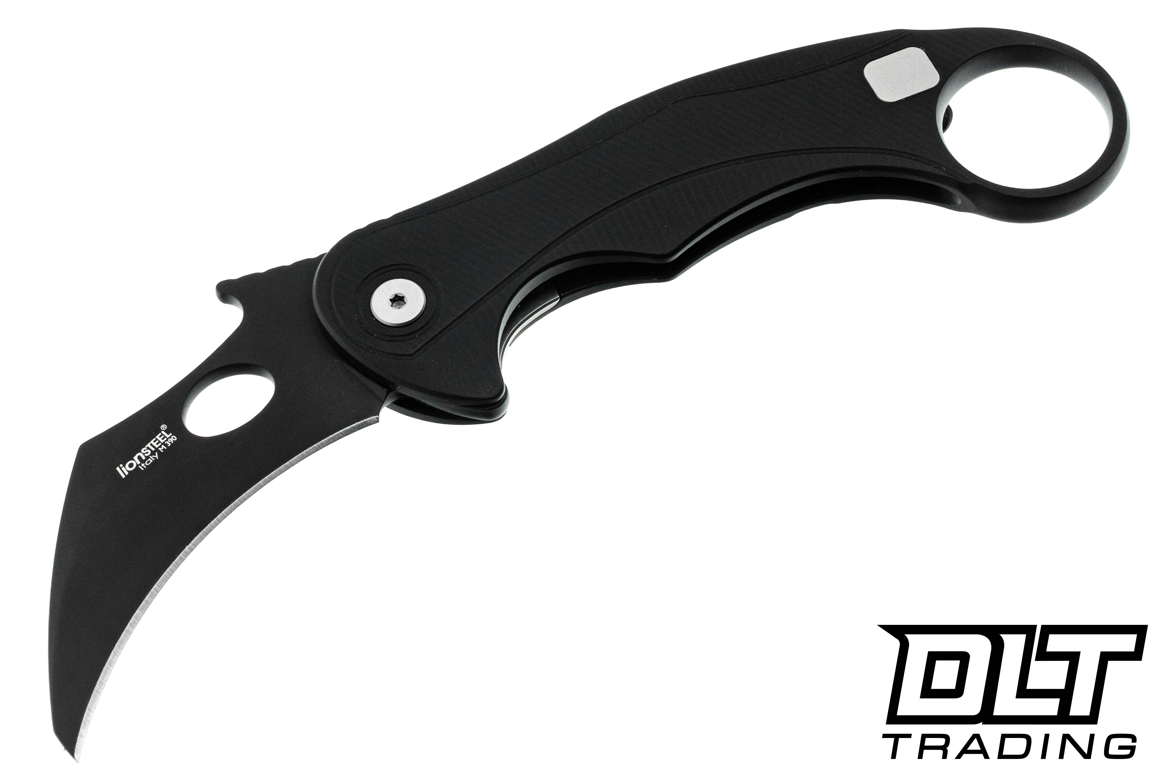 LionSteel L.E. One Mid - Black Aluminum - Black M390 Blade - DLT
