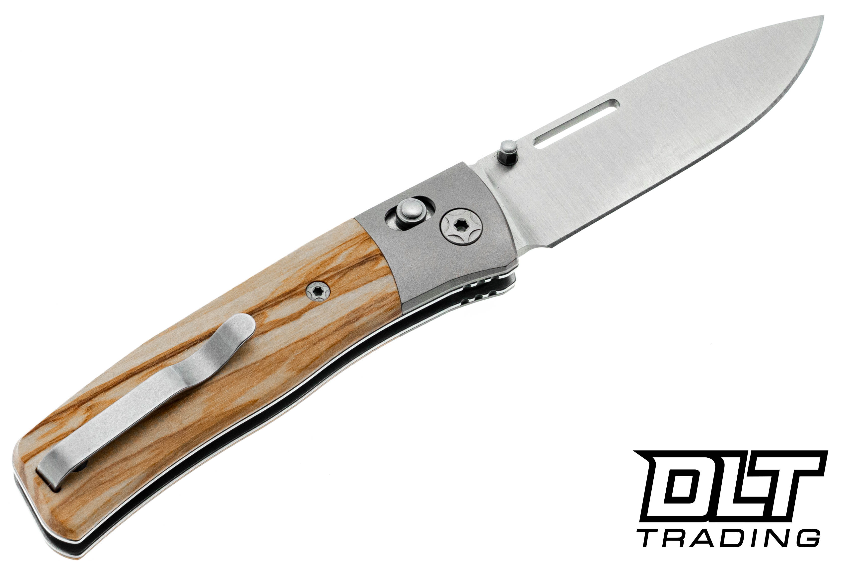 SBD ニースリーブルL寸 LionSteel NiNi - Olive Wood - Ti Bolster - Satin M390 Blade - DLT
