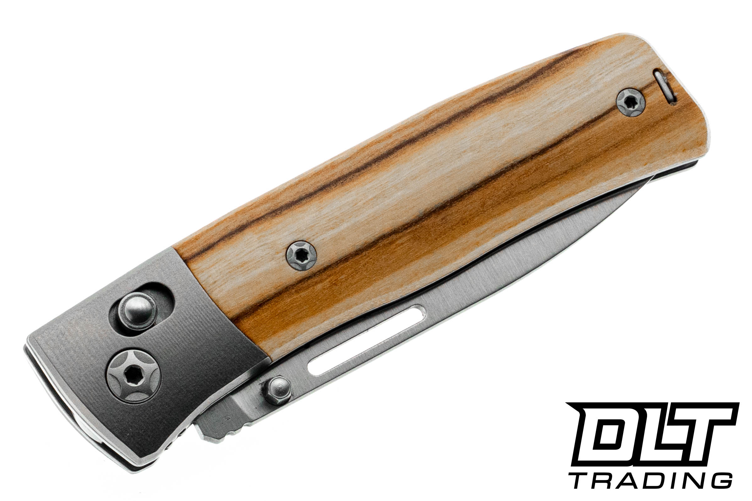 LionSteel NiNi - Olive Wood - Ti Bolster - Satin M390 Blade - DLT