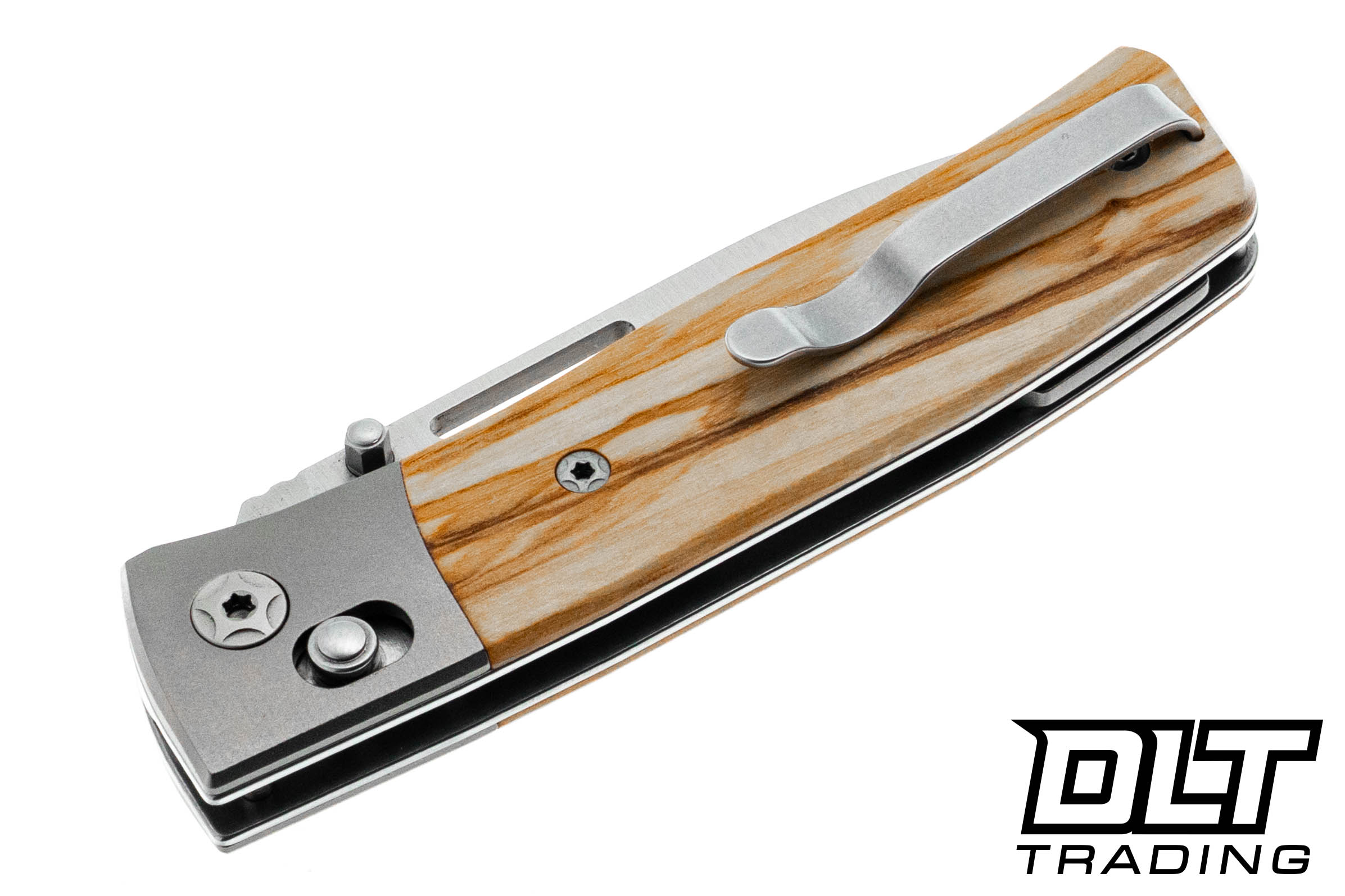 LionSteel NiNi - Olive Wood - Ti Bolster - Satin M390 Blade - DLT