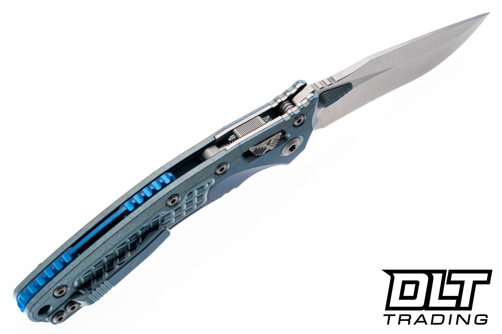 Microtech 137RL-10FRMS6 Amphibian Ram-Lok - Ice Blue Frag Titanium
