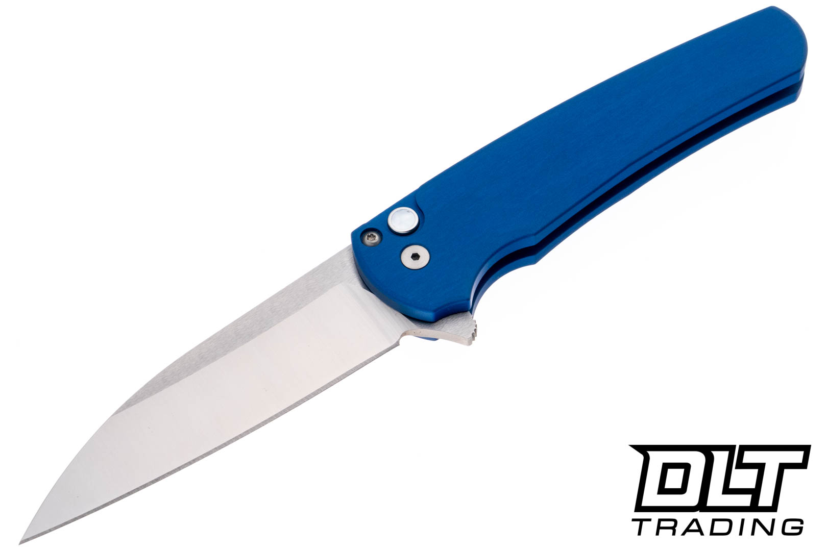 Pro-Tech Malibu Wharncliffe - Blue Handle - Satin MagnaCut Blade