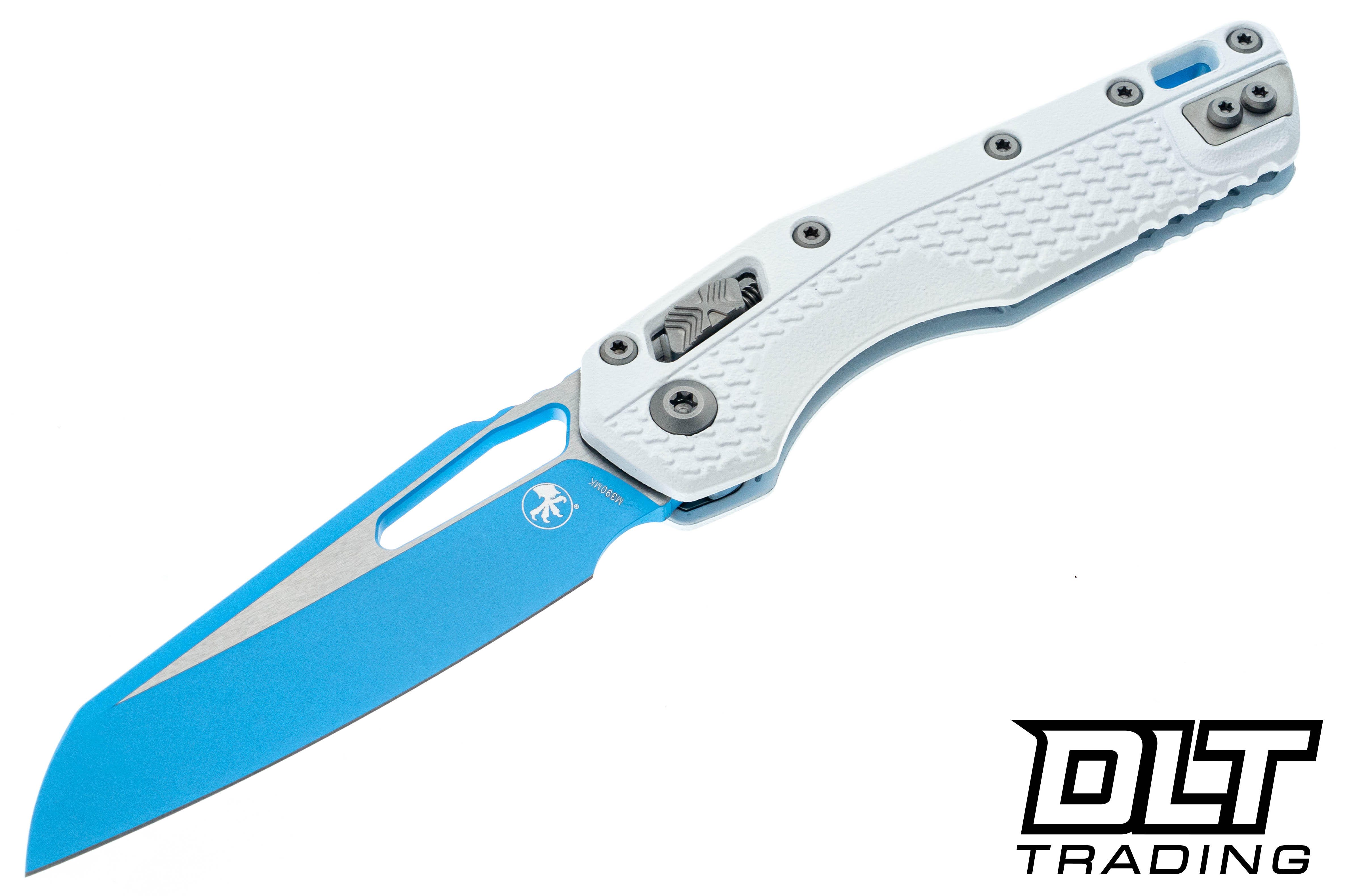 Microtech 210T-1PMCWH-Y7 MSI - White Polymer - Sky Blue Cerakote