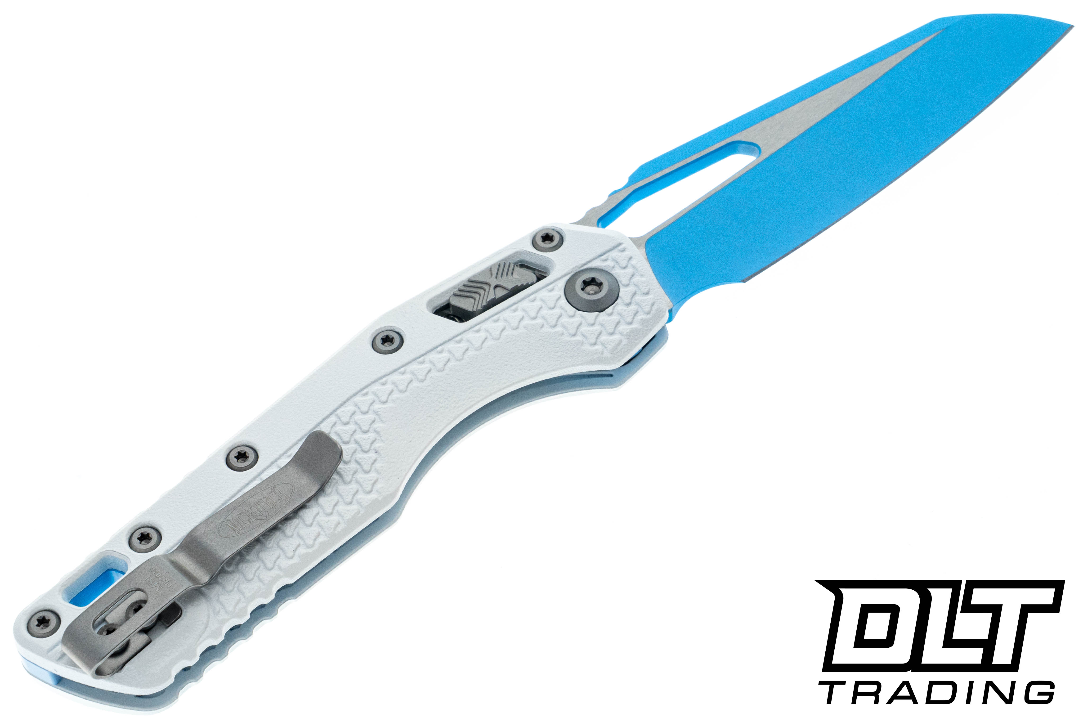 Microtech 210T-1PMCWH-Y7 MSI - White Polymer - Sky Blue Cerakote