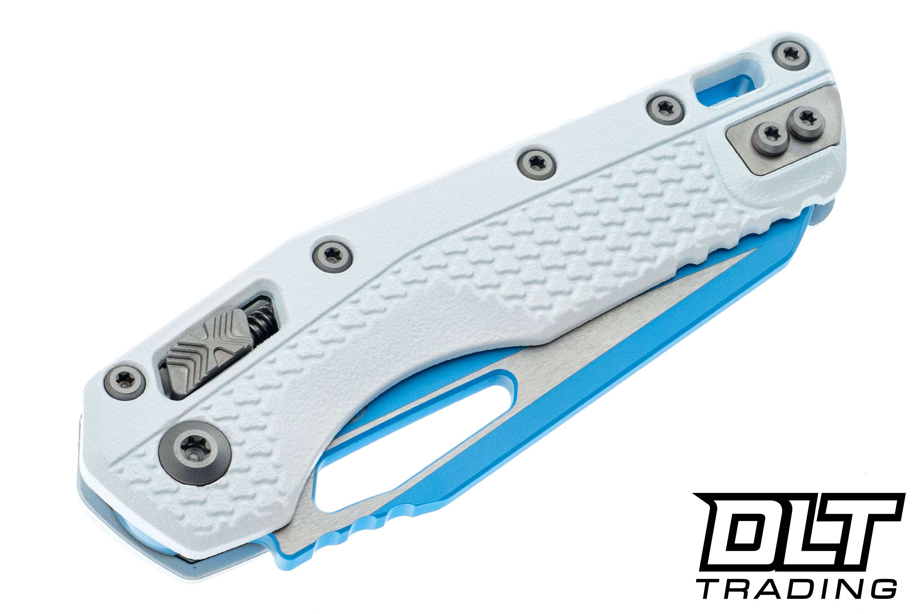 Microtech 210T-1PMCWH-Y7 MSI - White Polymer - Sky Blue Cerakote