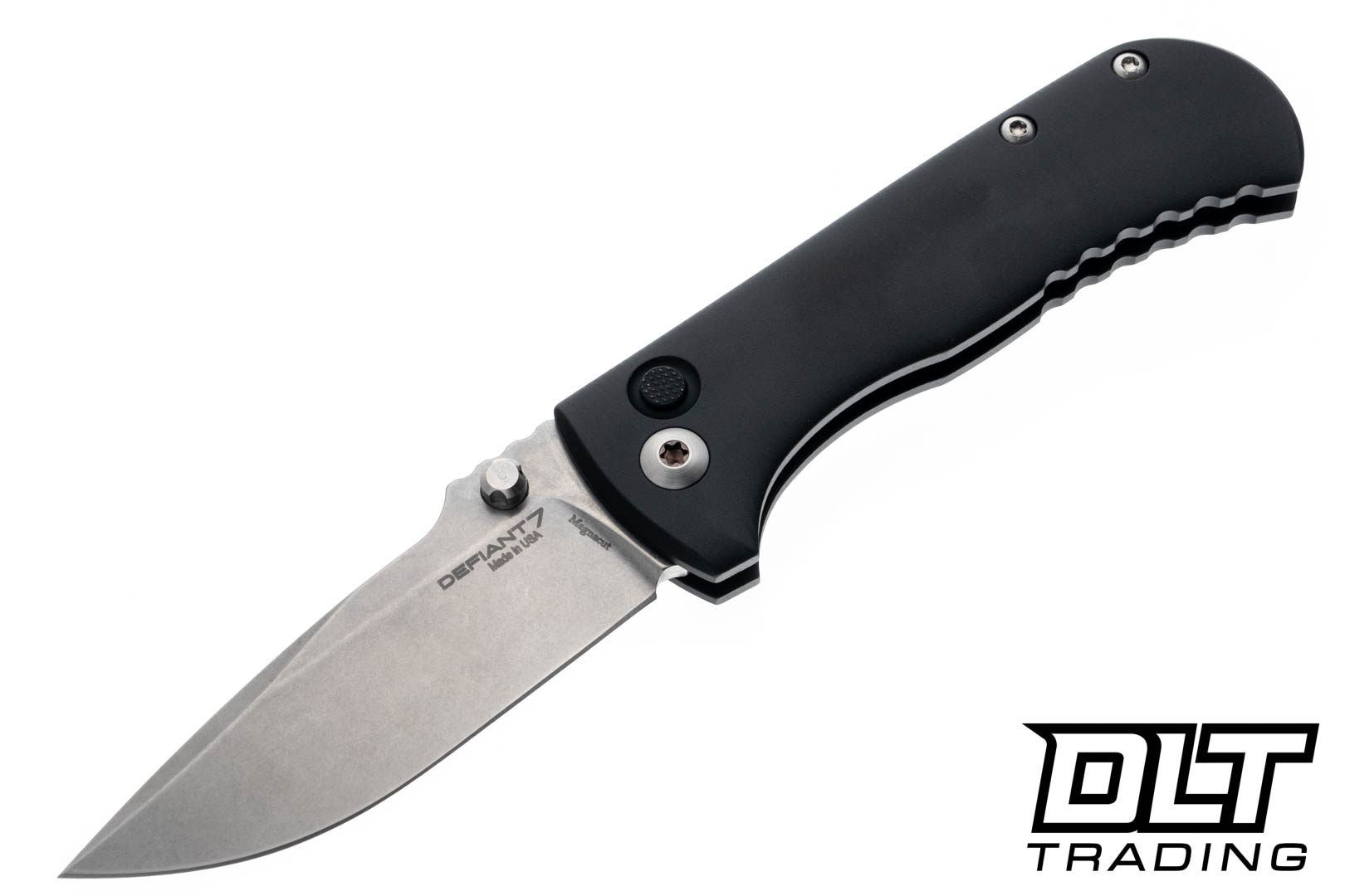 Defiant 7 Talos - Black Aluminum Handle - Stonewashed MagnaCut