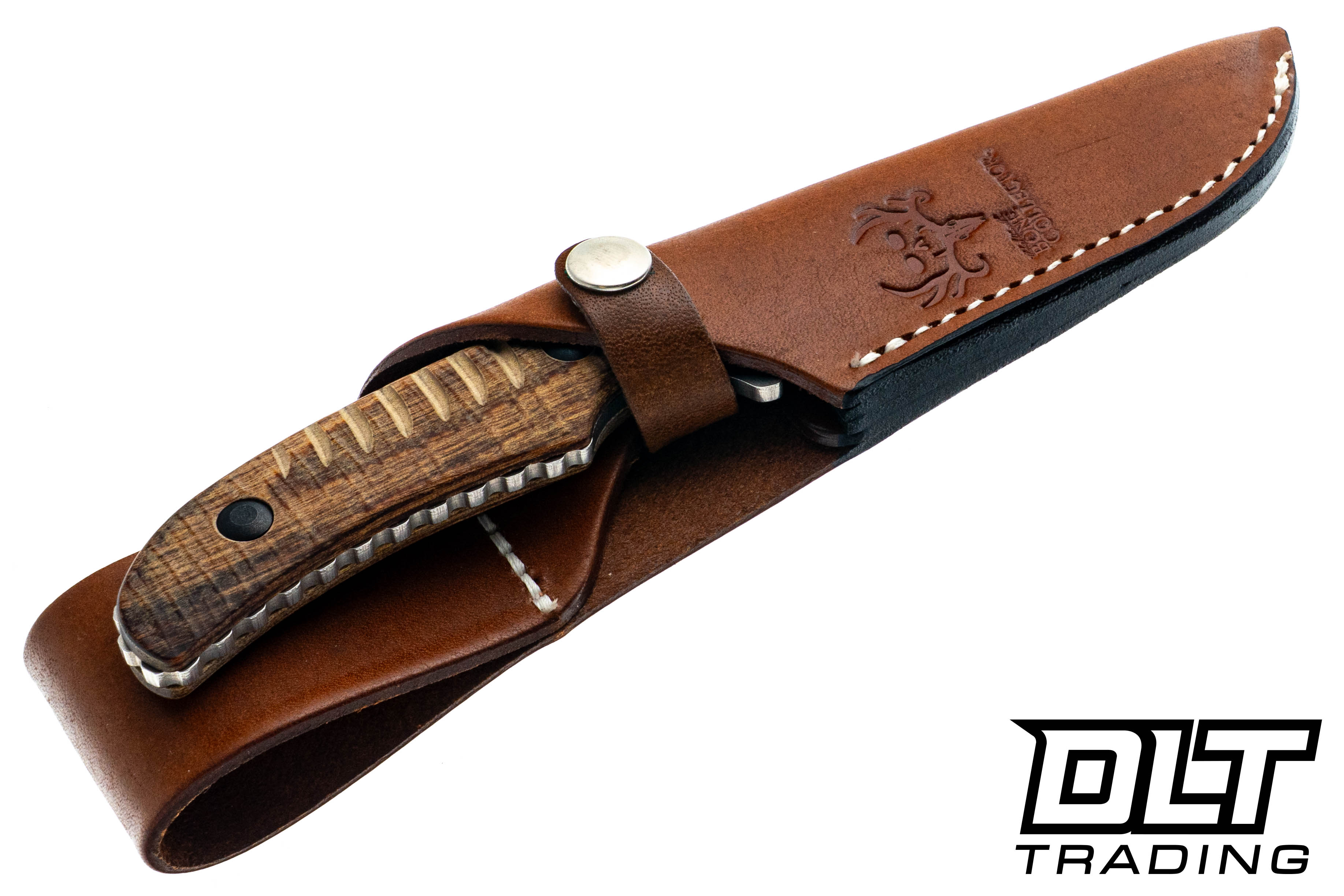 テリ・ワイフェンバック Between Maple and Chestnut Benchmade Bone Collector 15005-2 - Walnut Wood Rib Cage Pattern