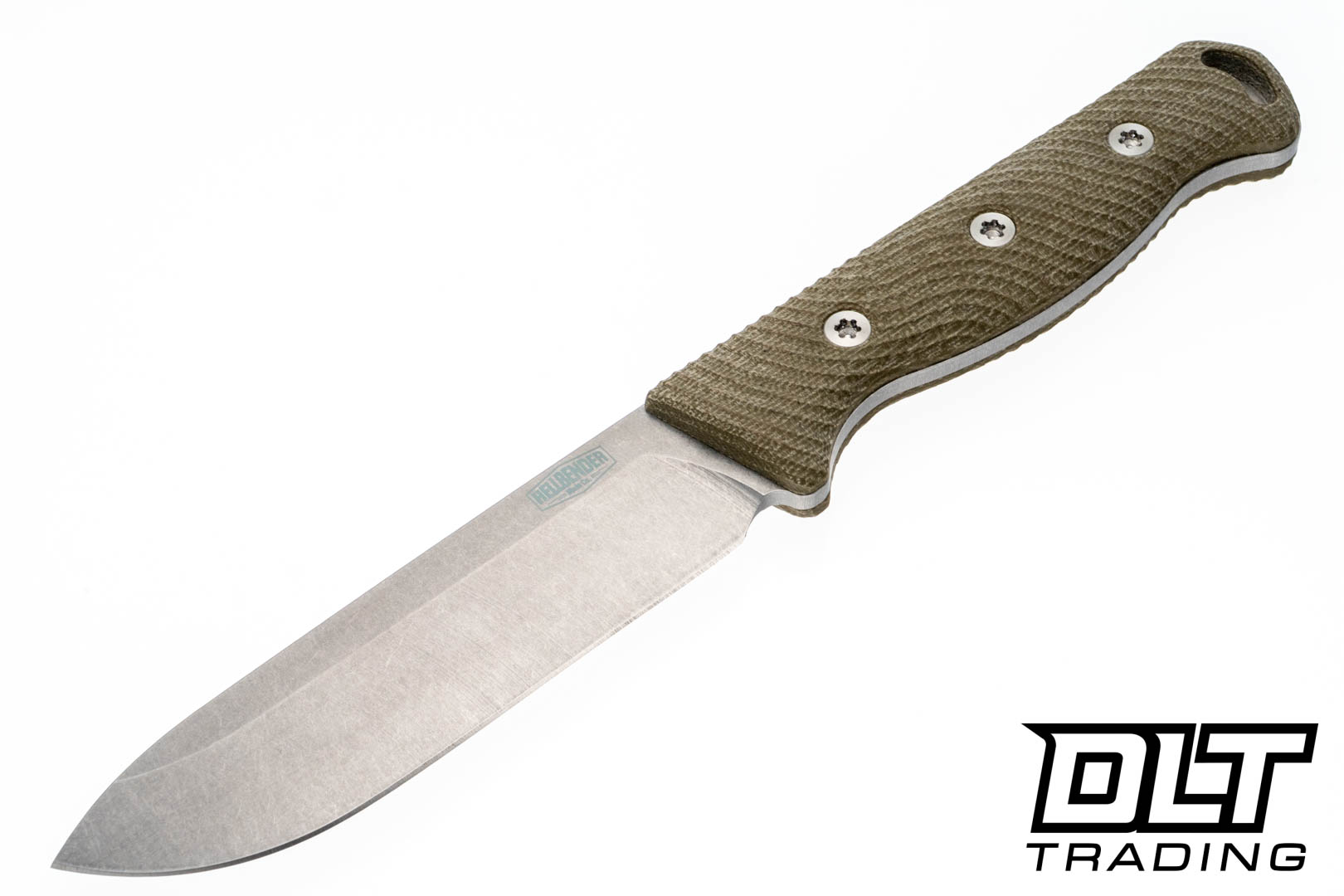 Hellbender Mudpup - OD Green Canvas Micarta - Stonewash MagnaCut