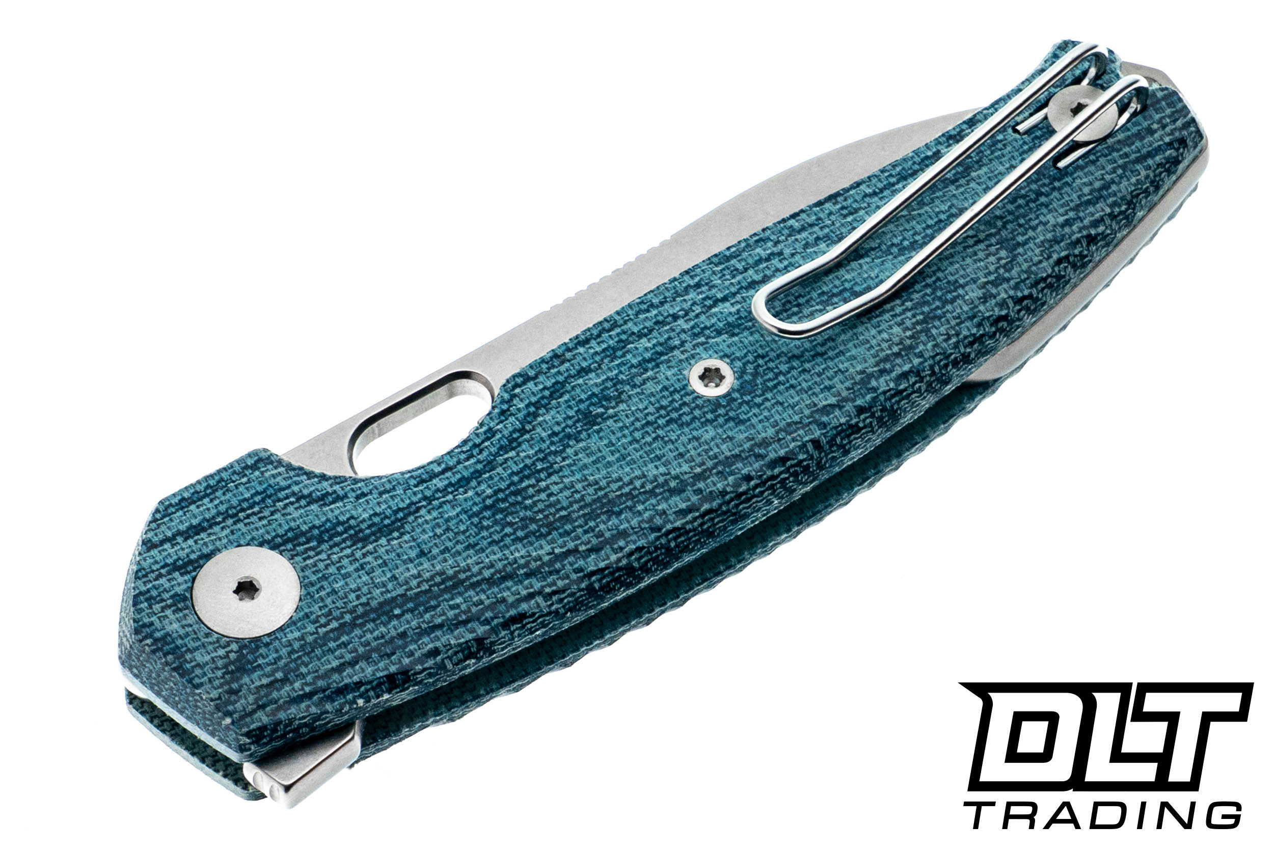 GiantMouse ACE Jagt - Stonewashed Blade - Denim Micarta - DLT Trading