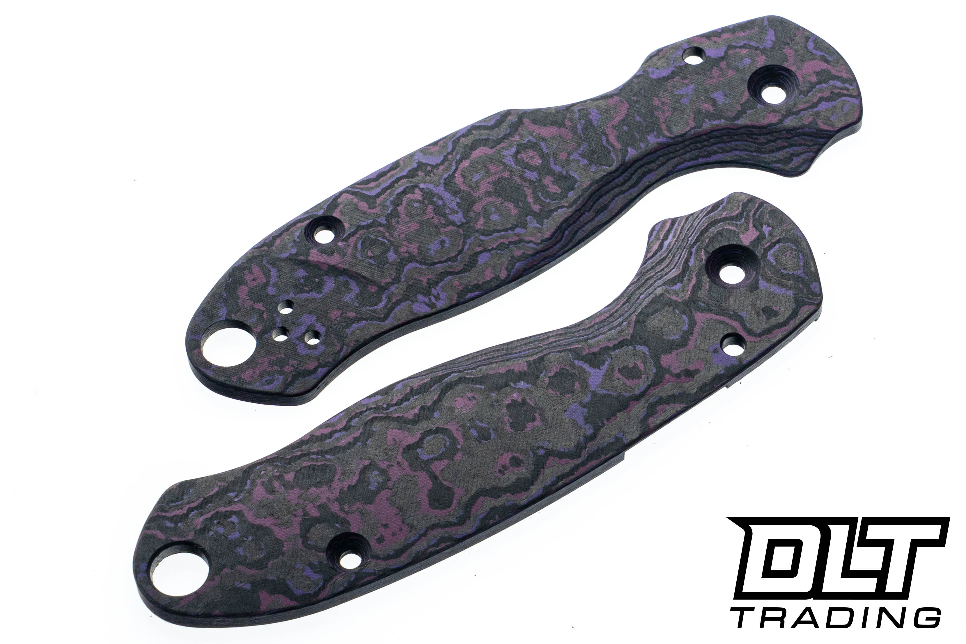 ひろやん　三葉虫Parahomalonotus planus Flytanium Spyderco Para 3 Lotus Scales - Purple Haze Fat Carbon
