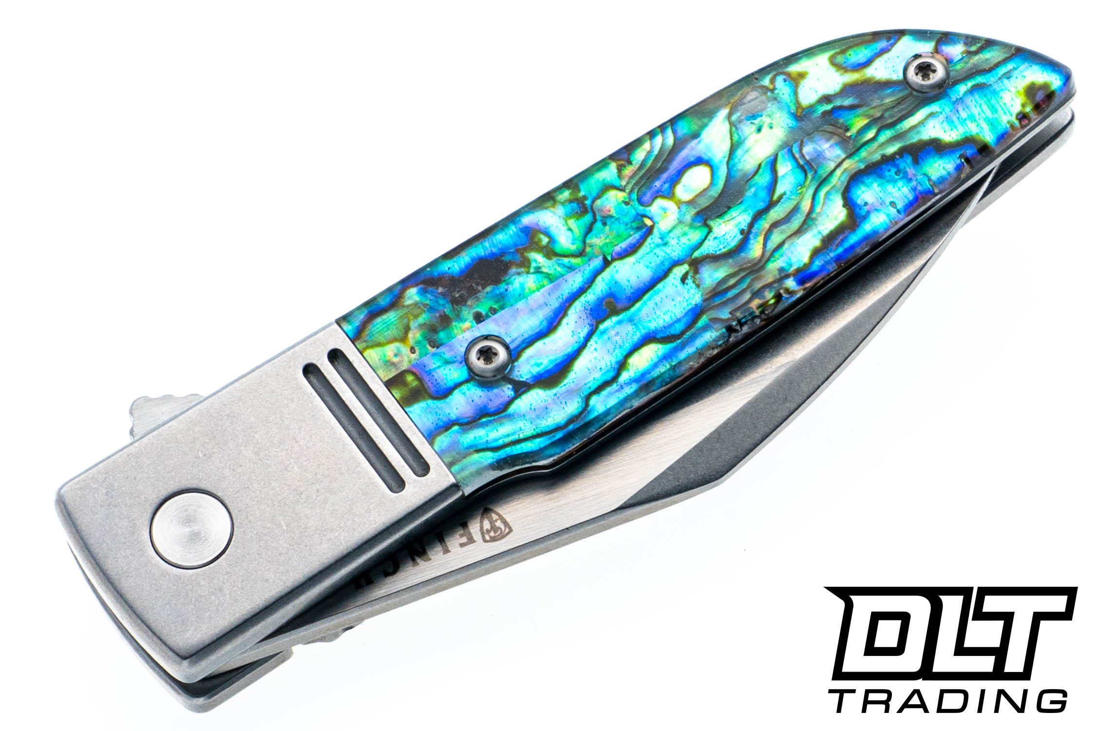 Finch Geneva Spur - Abalone - 154CM Satin & Stonewashed Blade