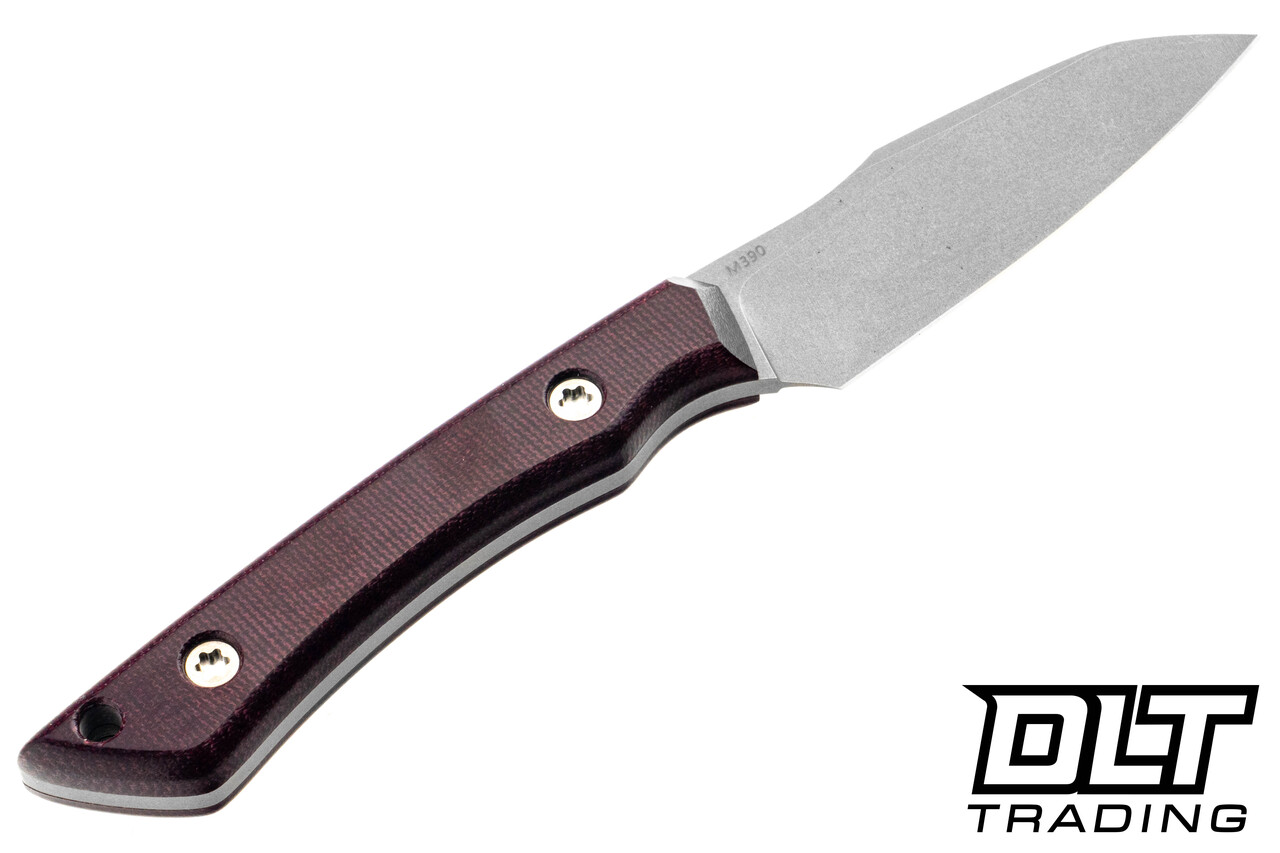 BP Custom Champion - Plum Canvas Micarta - Blasted M390 Blade