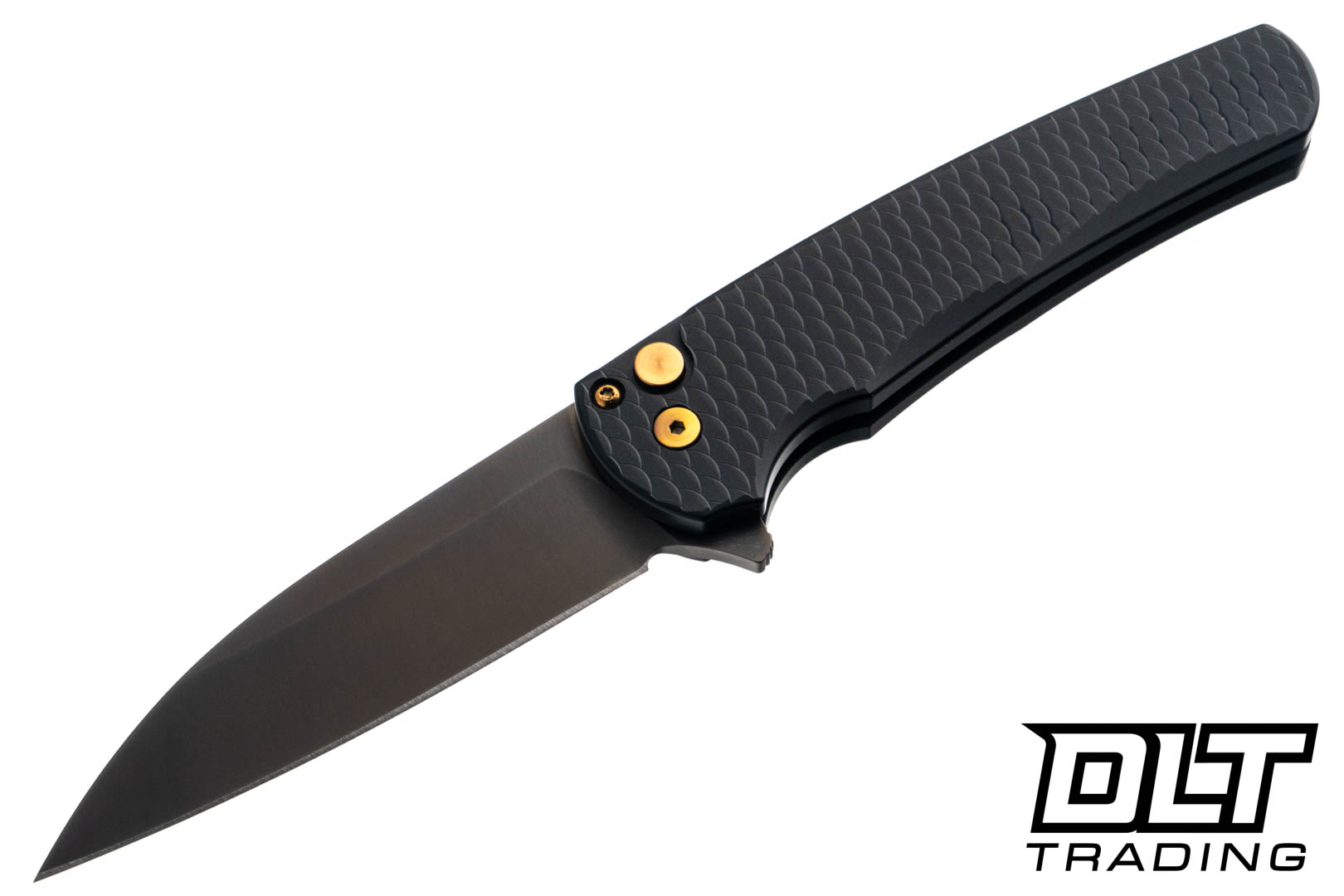 Pro-Tech Malibu Flipper - Black 7075 Dragon Scale Aluminum - Smoky