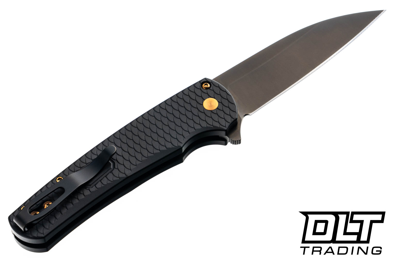 Pro-Tech Malibu Flipper - Black 7075 Dragon Scale Aluminum - Smoky