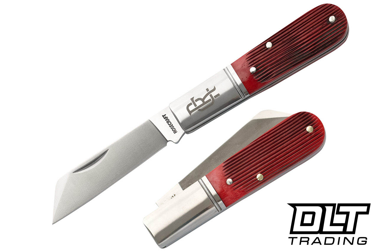 RoseCraft Blades Beaver Creek Barlow - Red Barnboard Jigged Bone