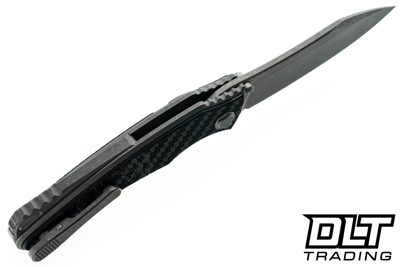 Hawk Knives Talon M390 - Titanium Handle - Twill Carbon Fiber