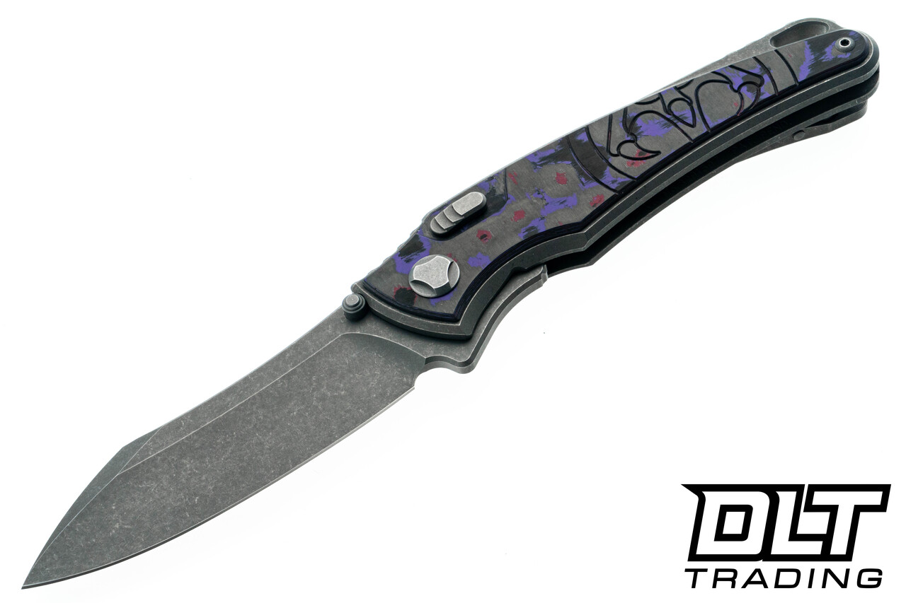 Hawk Knives Talon M390 - Titanium Handle - Purple Haze FatCarbon
