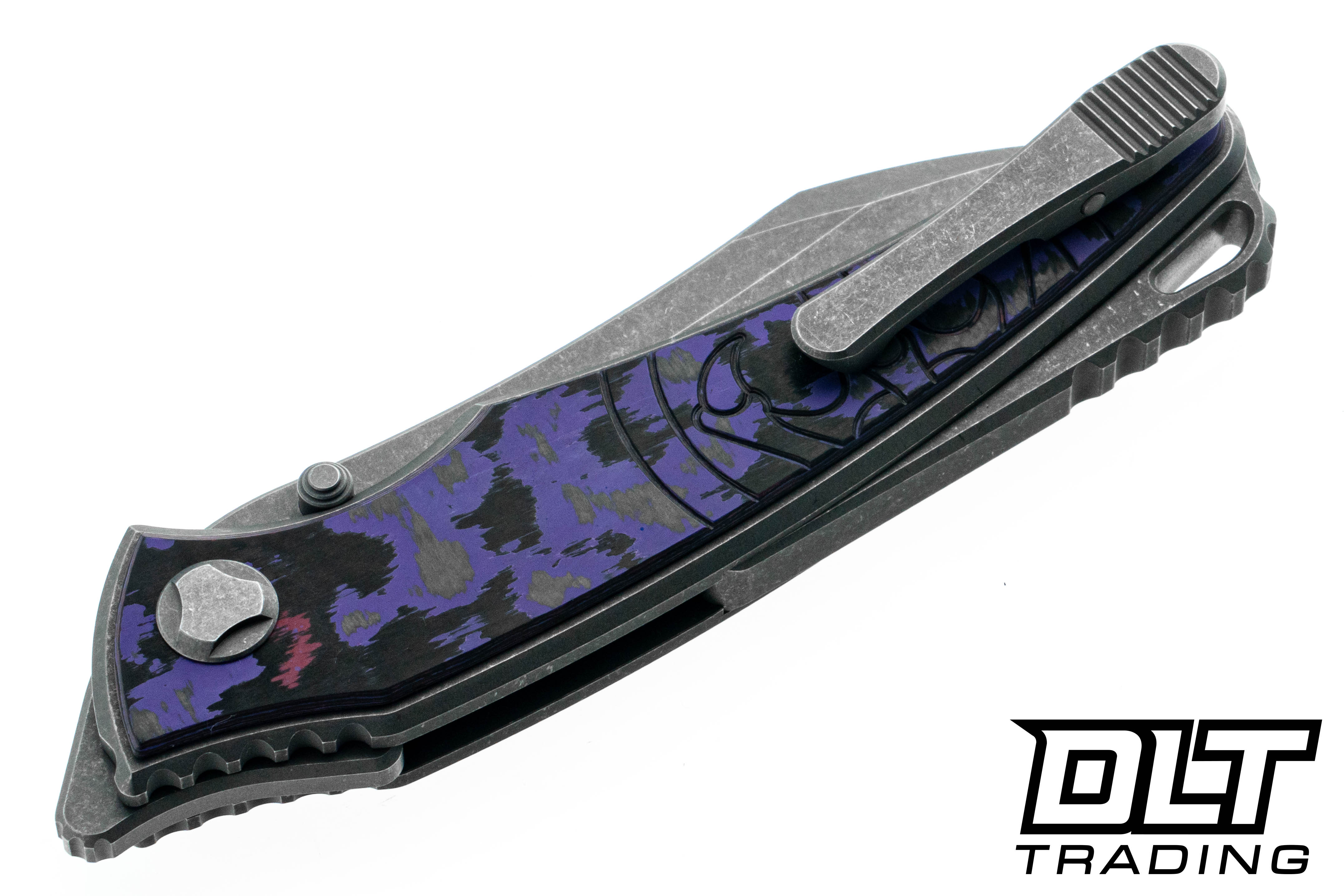 Hawk Knives Talon M390 - Titanium Handle - Purple Haze FatCarbon