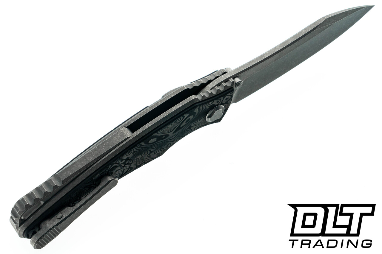 Hawk Knives Talon M390 - Titanium Handle - Black Dunes FatCarbon