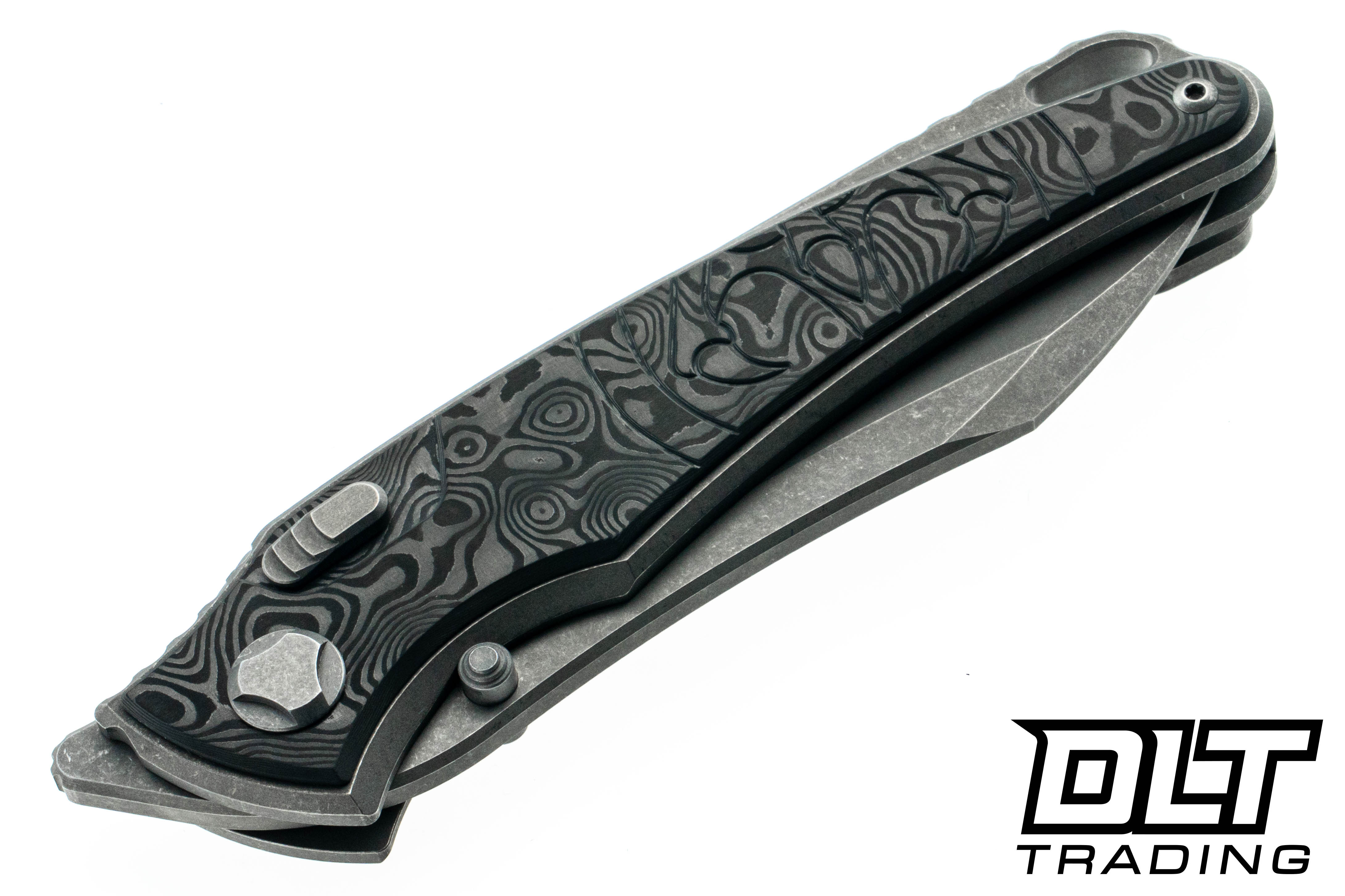 Hawk Knives Talon M390 - Titanium Handle - Black Dunes FatCarbon