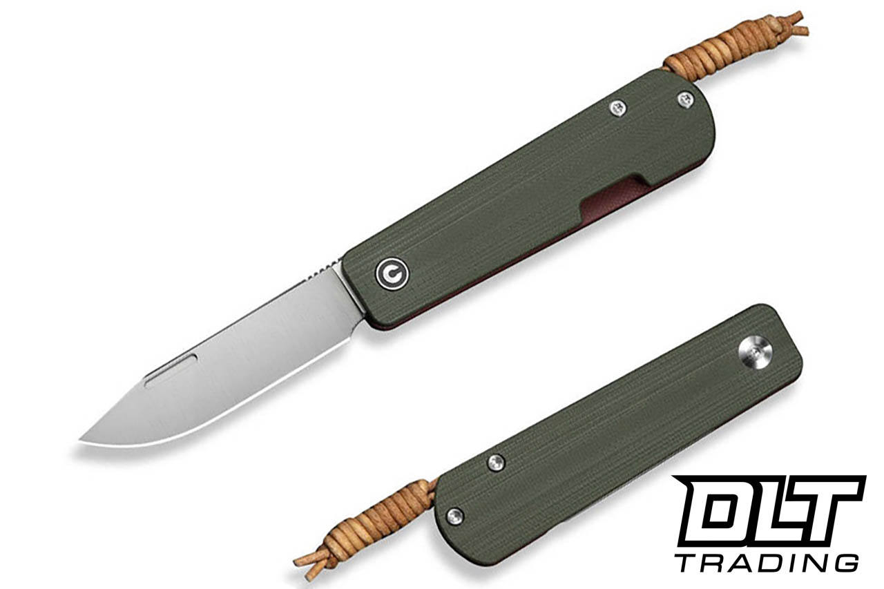 Civivi Slippy Sendy C24075B-1 - Milled Green & Red G-10 - Satin