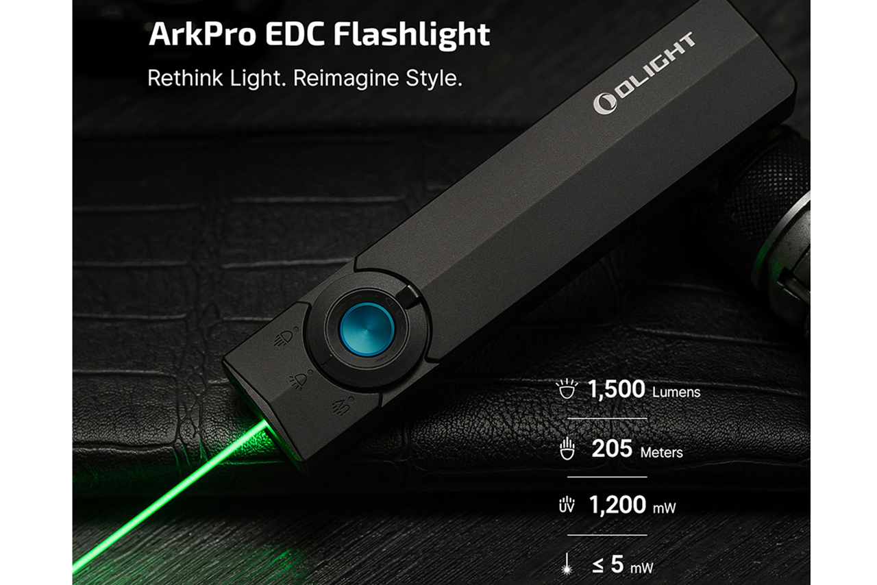Olight ArkPro Flat Unibody EDC Flashlight with Multi-Light Sources