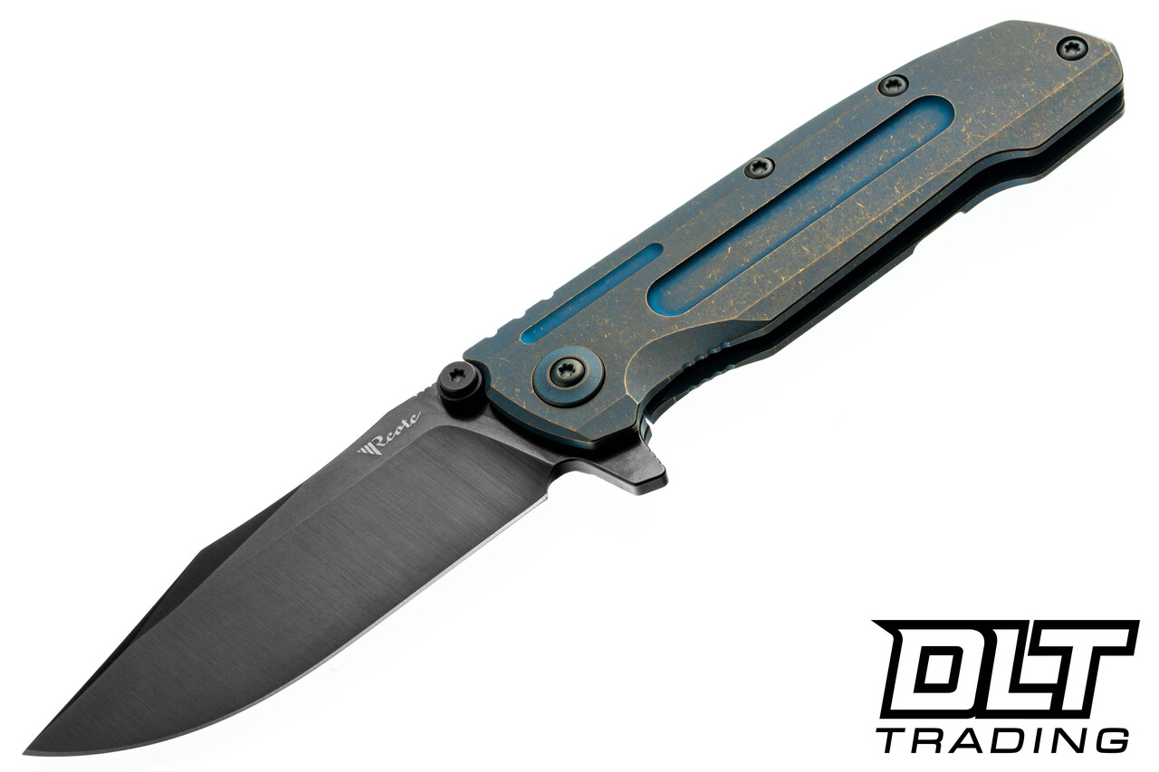 Reate 9D-V2 - Bronze Blue Titanium - 154CM Belt Satin DLC Blade