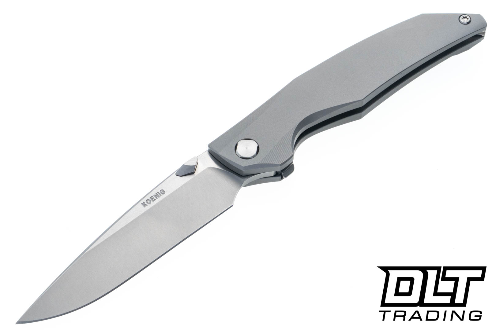 Koenig Xenon - Blasted Titanium - Burnished M390 Blade - Polished