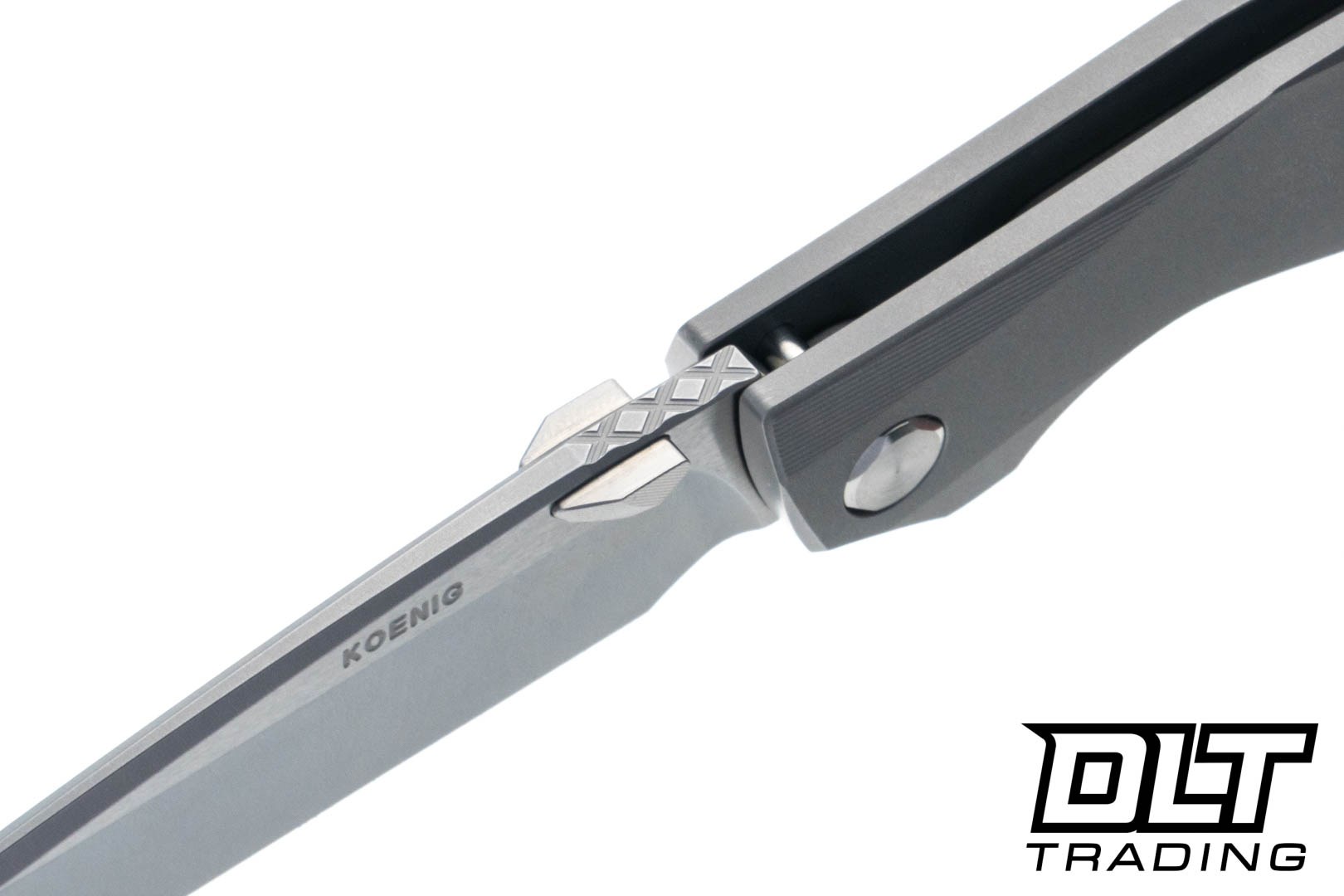 Koenig Xenon - Blasted Titanium - Burnished M390 Blade - Polished