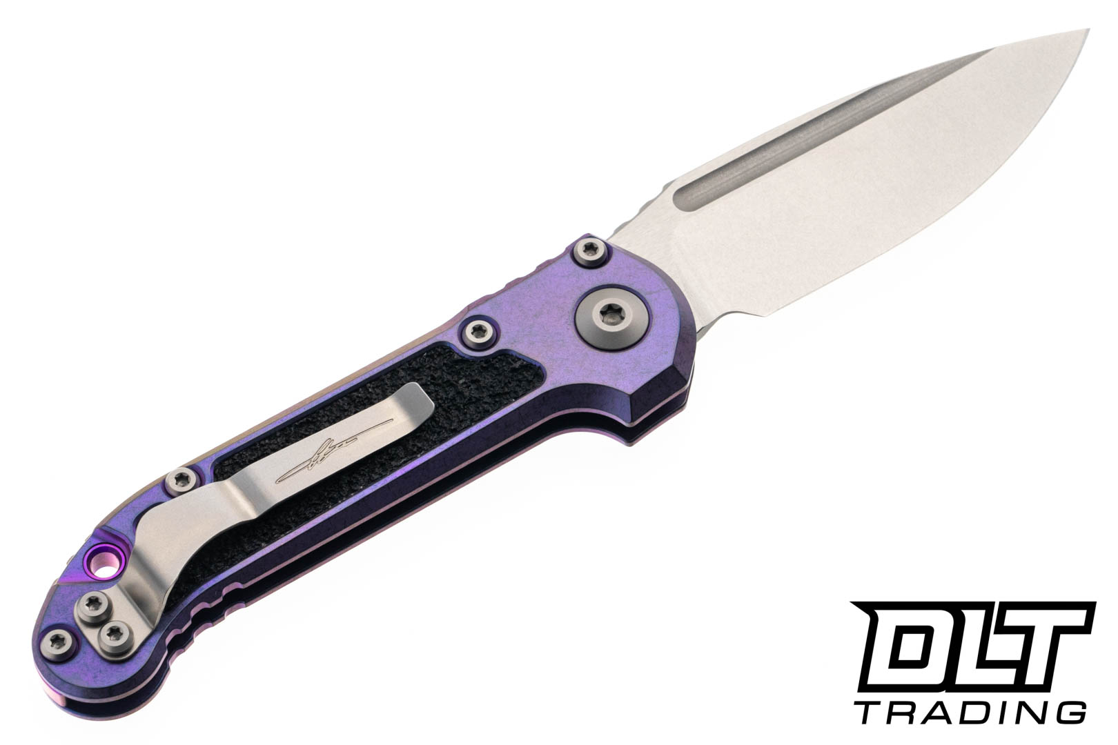 Microtech 1135-10MS10 LUDT - Purple Haze Titanium - Textured Inlay