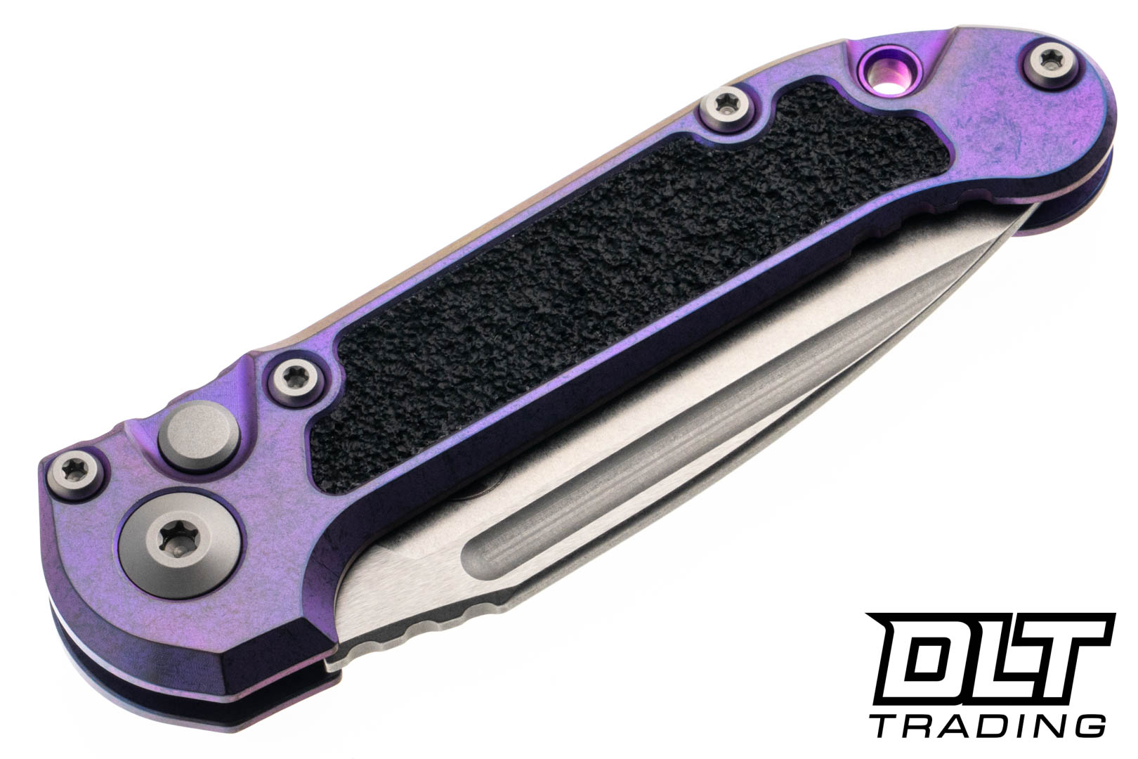 Microtech 1135-10MS10 LUDT - Purple Haze Titanium - Textured Inlay