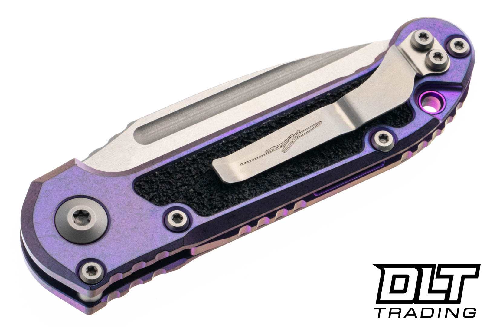 Microtech 1135-10MS10 LUDT - Purple Haze Titanium - Textured Inlay