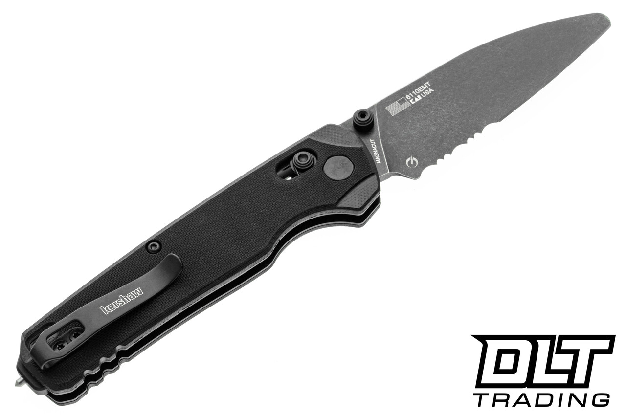Kershaw Bel Air XL EMT 6110EMT | Blackwash MagnaCut G-10 Rescue Knife