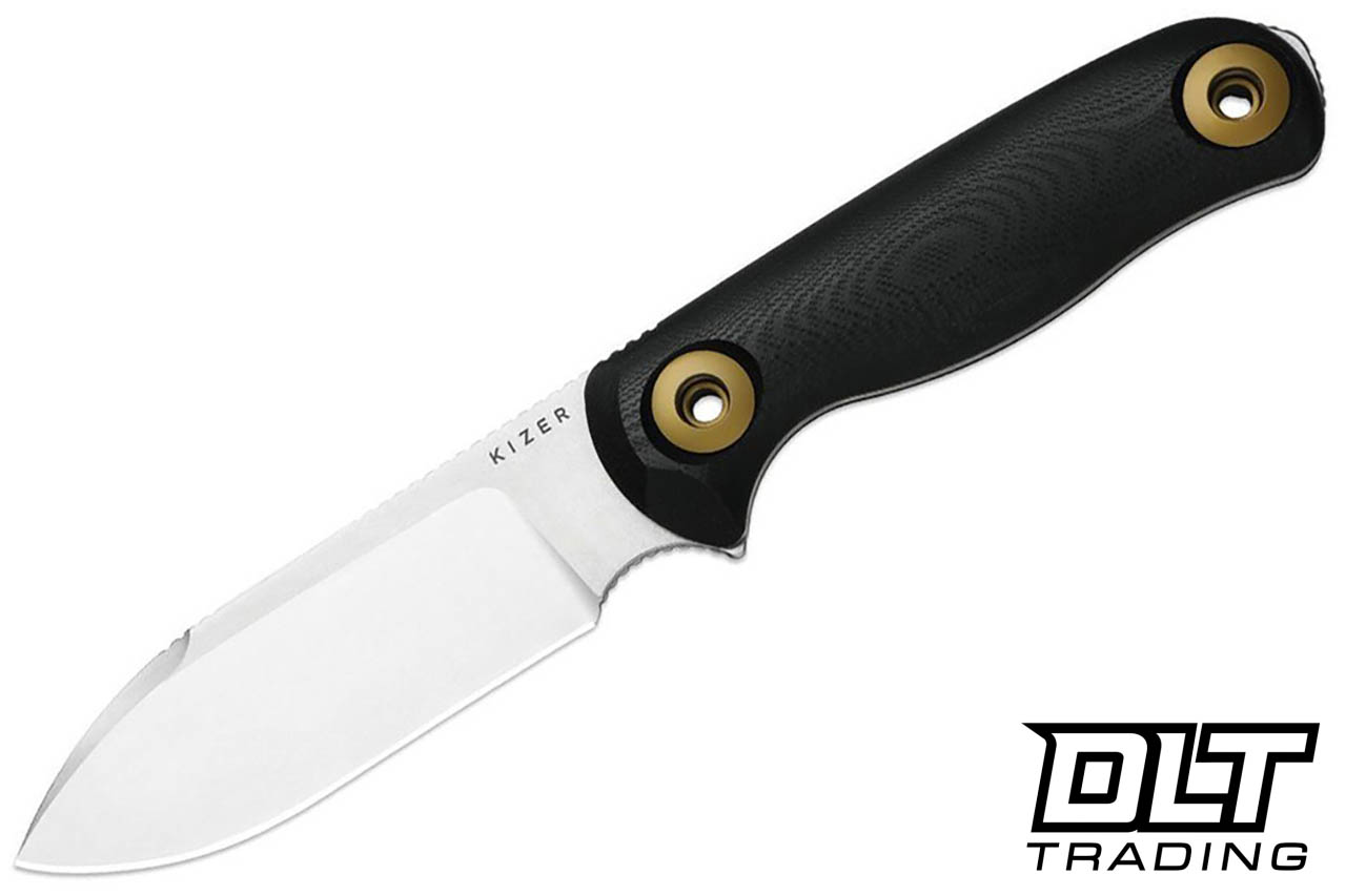 Kizer Drop Bear - Black G-10 - Stonewashed 14C28N Blade - DLT Trading