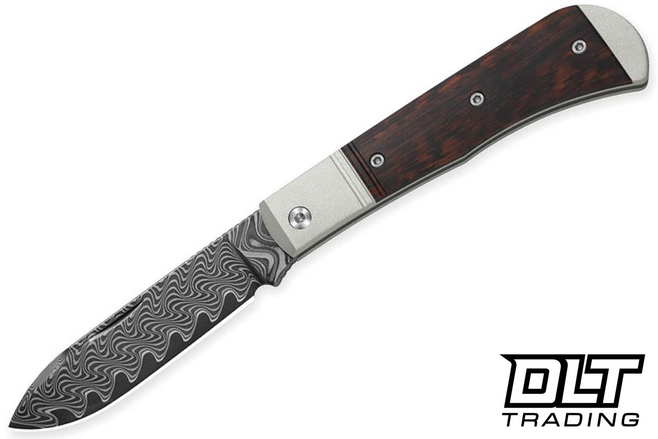 LIUです。 Kizer Trestle D - Damascus - Aluminum Bolster - Leopard Wood - DLT