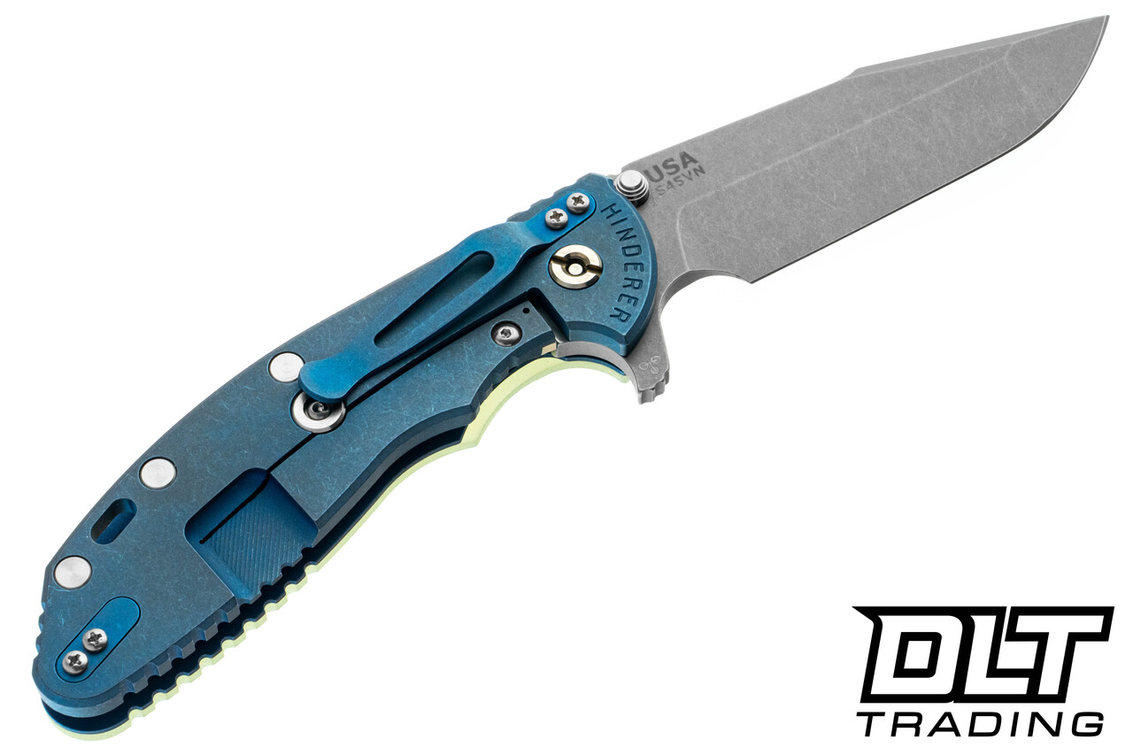 Hinderer XM-24 Harpoon Spanto S45VN - Battle Blue Anodized