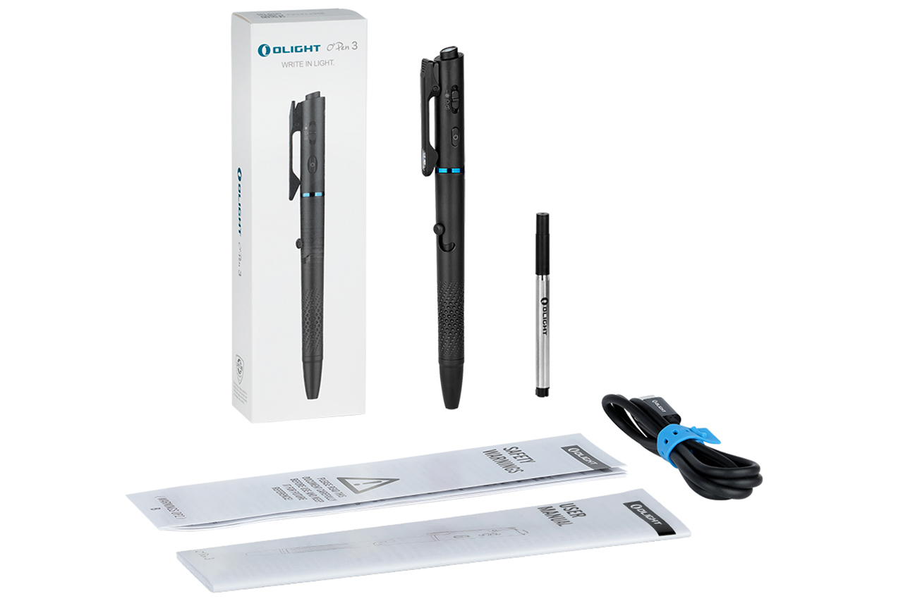 Olight O'Pen 3 Multifunctional Pen Light with Green Laser - Black