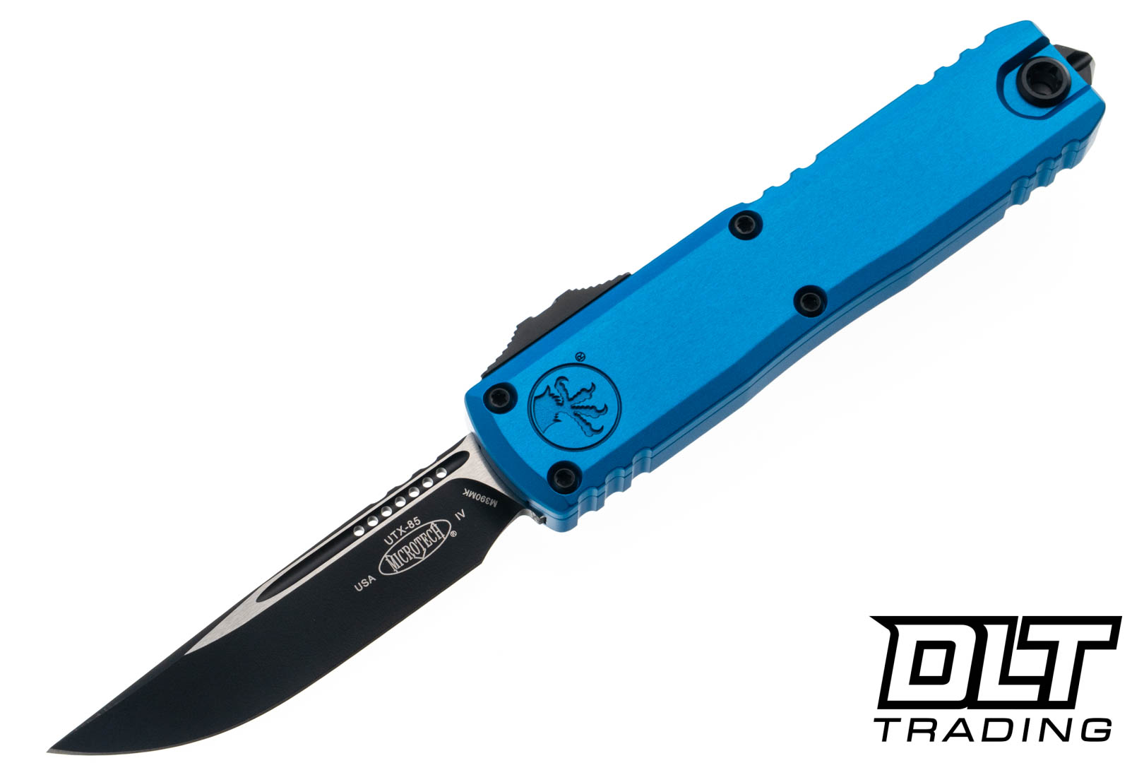 Microtech 12314-1BL UTX-85 Gen IV S/E - Blue Handle - Black Blade