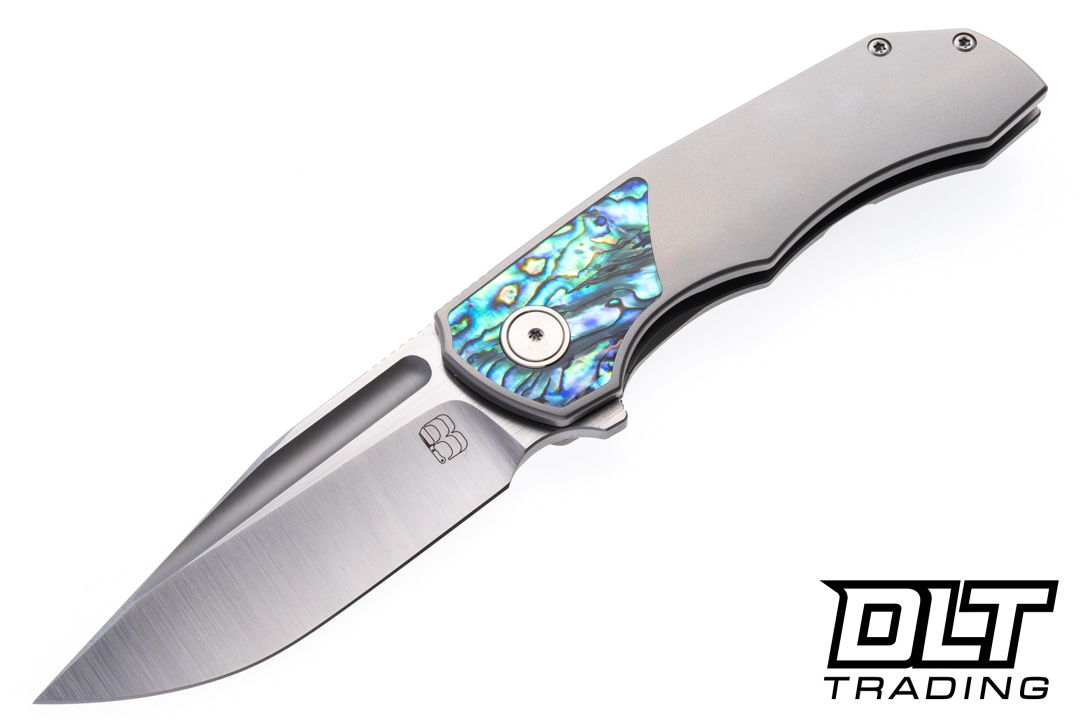 BergBlades TiCK - Bead Blasted Titanium - Abalone Inlay - Belt