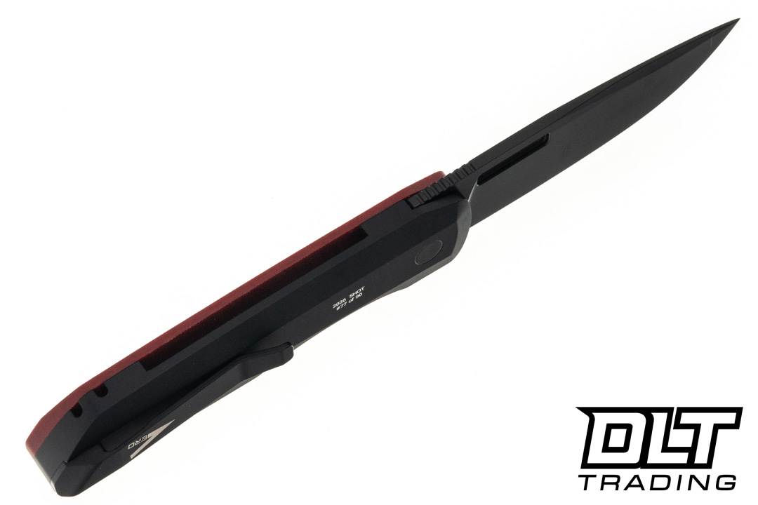 Pro-Tech VERO Synapse - Black Aluminum - Red Linen Micarta Lid
