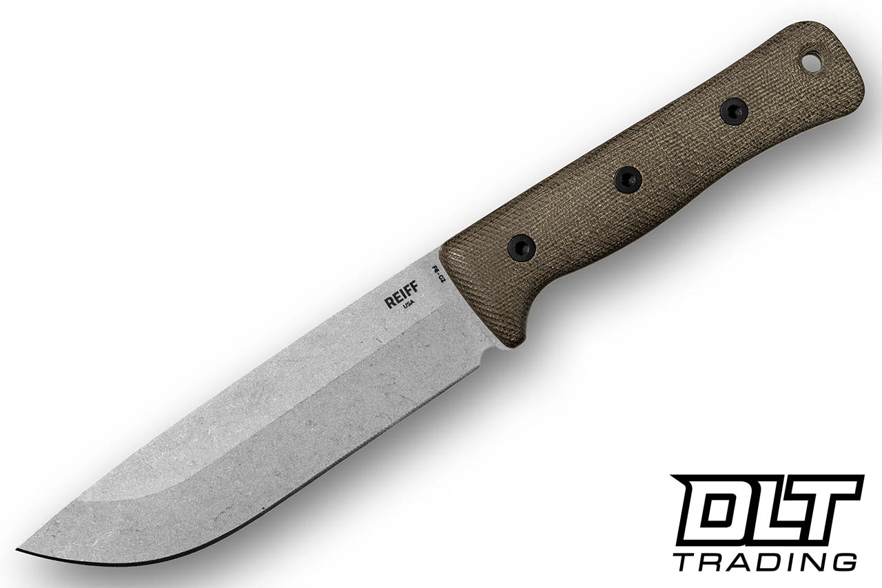 greeeeenstaffです。 Reiff F6 Gen 2 - Green Canvas Micarta - Saber Stonewash 3V Blade