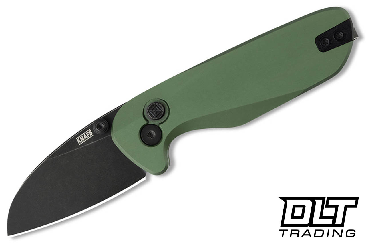 KNAFS O.C.T. Pocket Knife - Green Aluminum - Black PVD 14C28N