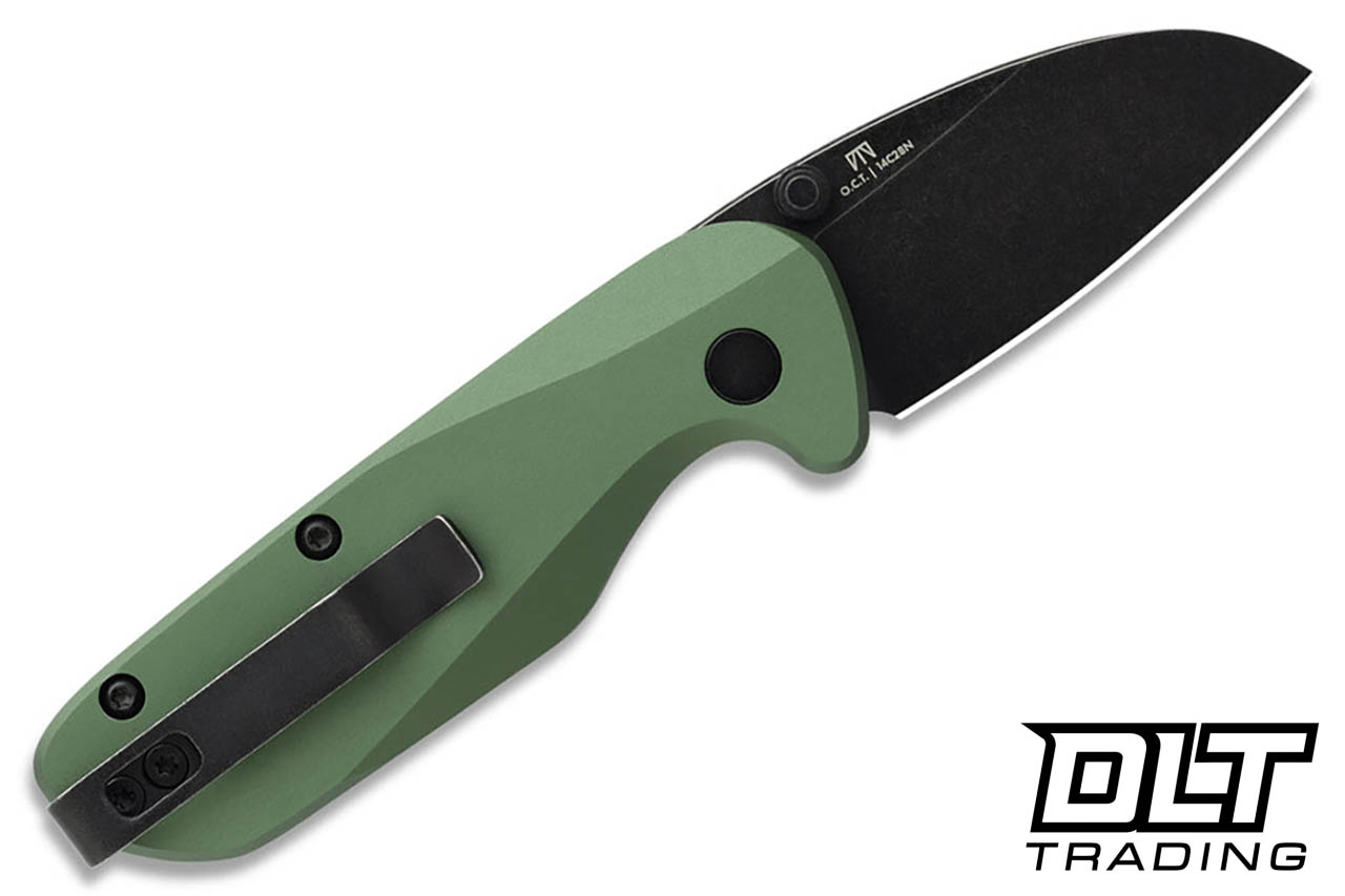 KNAFS O.C.T. Pocket Knife - Green Aluminum - Black PVD 14C28N
