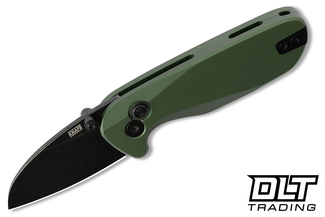 KNAFS O.C.T. Pocket Knife - Green Aluminum - Black PVD 14C28N