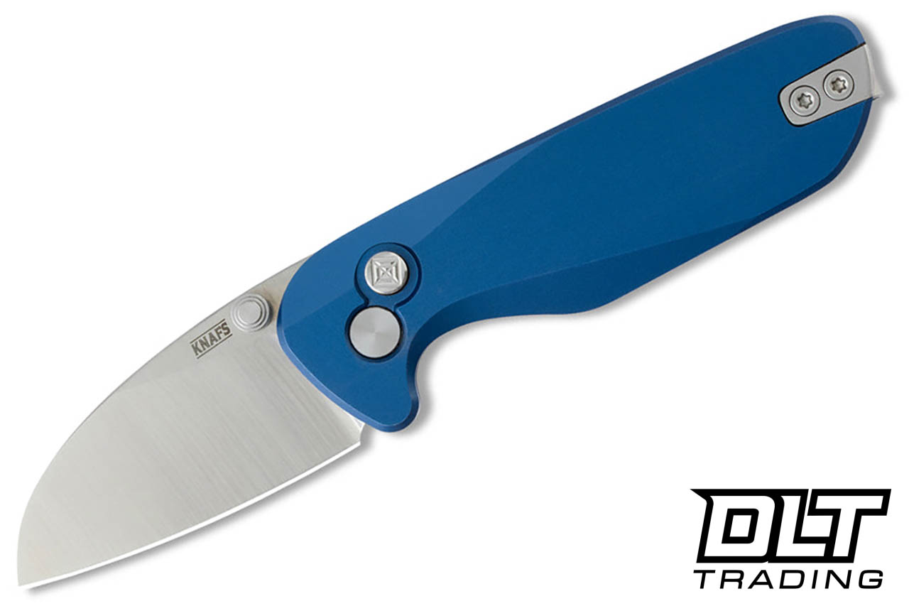 KNAFS O.C.T. Pocket Knife - Blue Aluminum - Satin 14C28N Blade