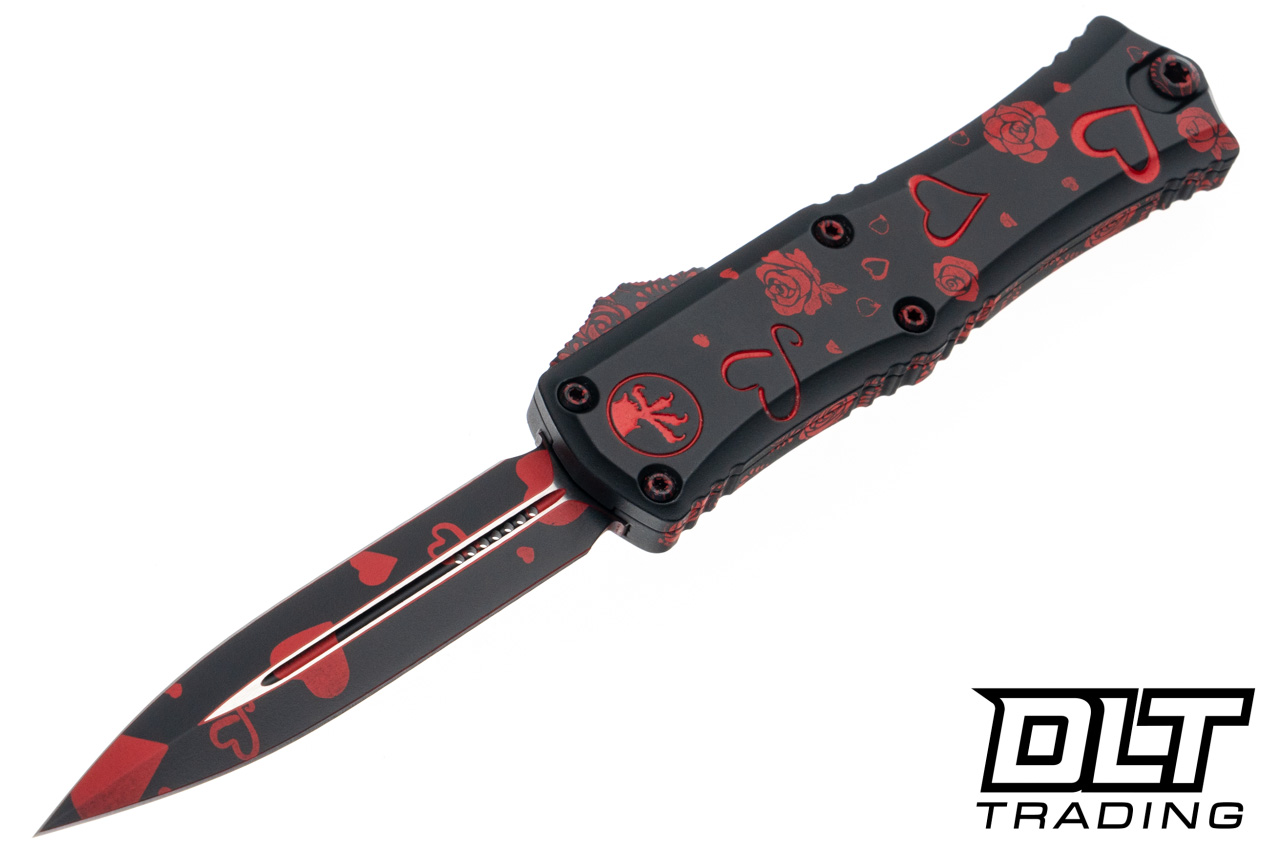 Microtech 1702M-1VNS Hera II Mini D/E - Heart & Rose Motif Handle
